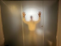 Bathroom is just a glass wall, no noise protection or anything lol