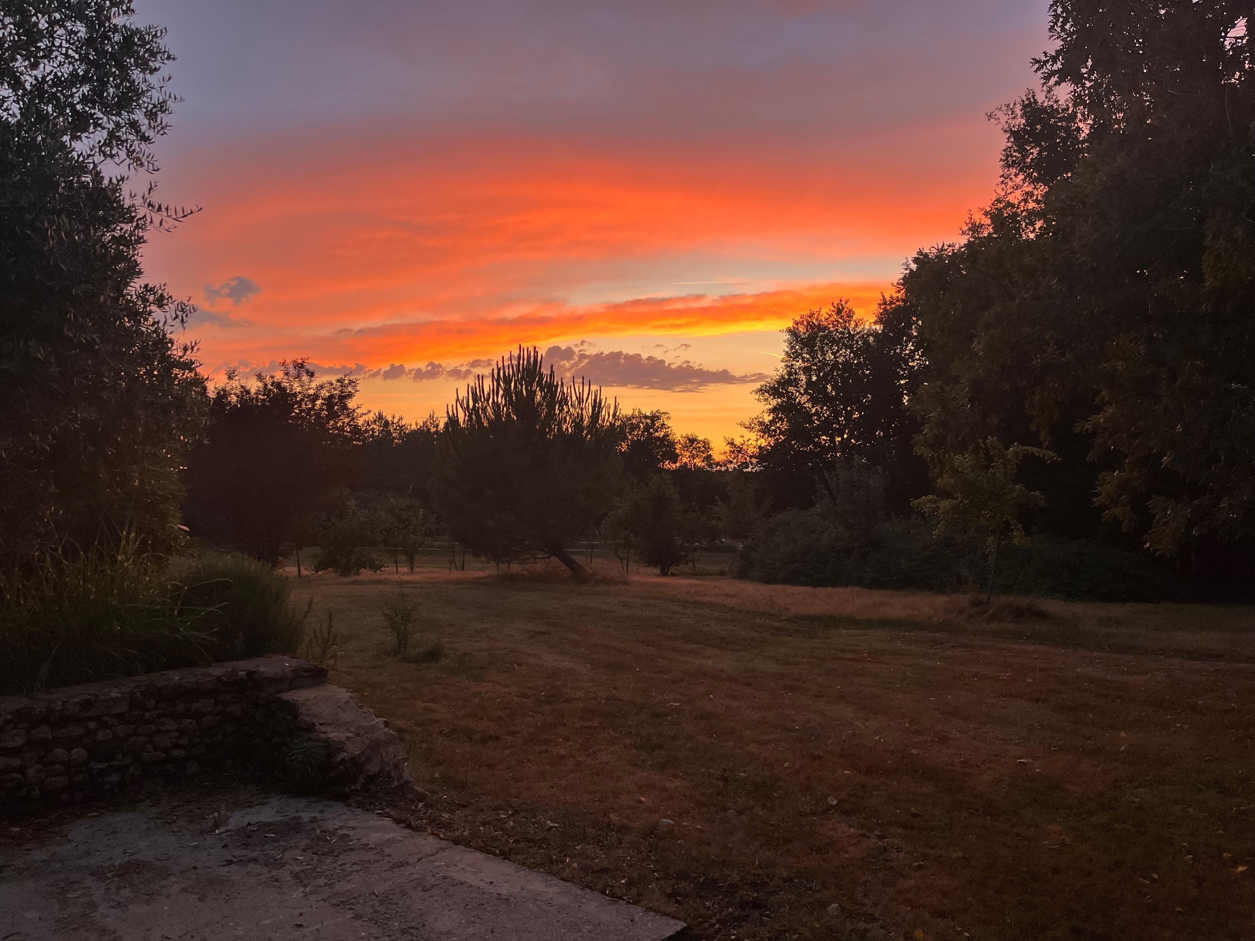 Sunset from pool