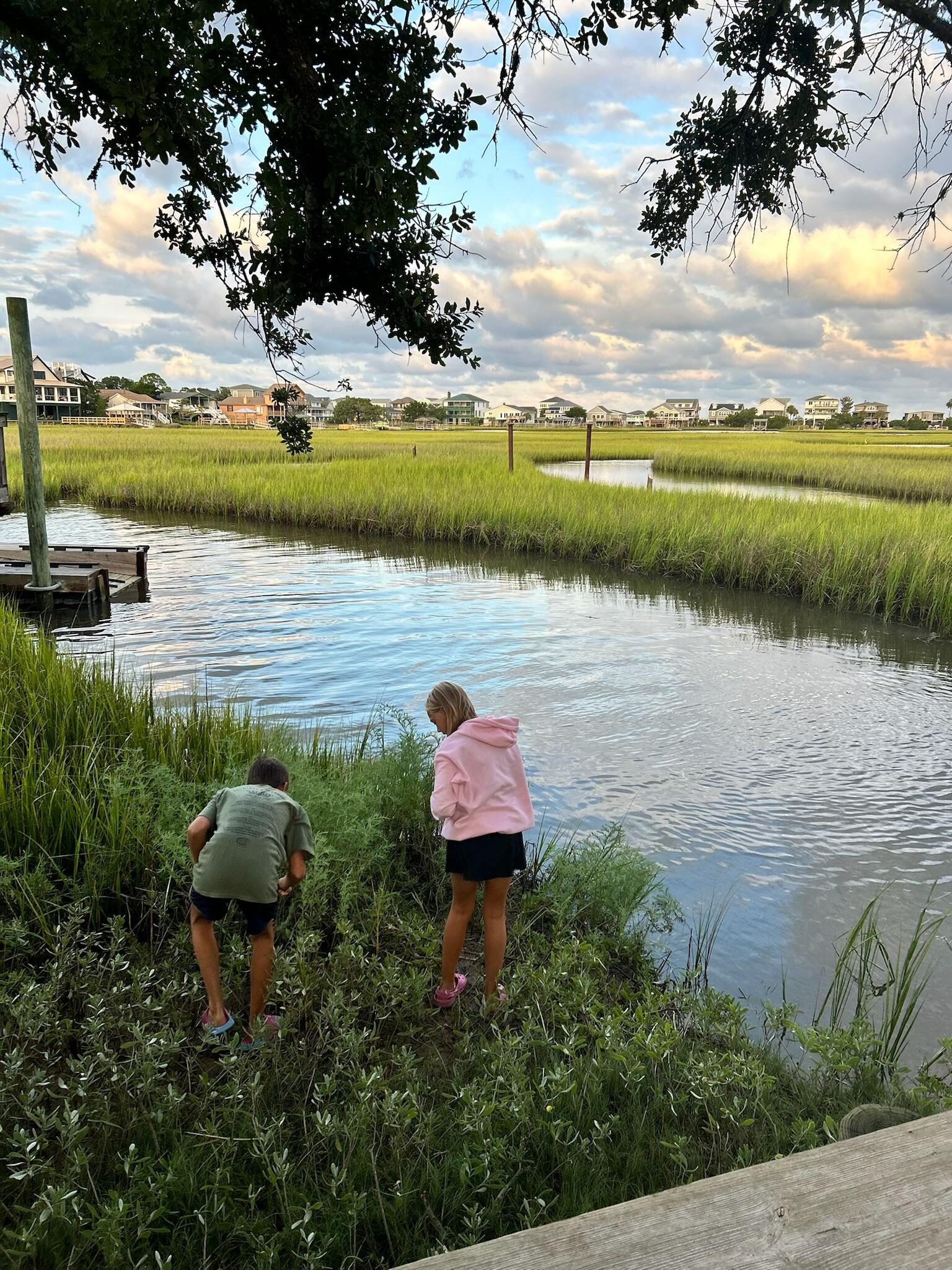 Grandchildren enjoying the marsh