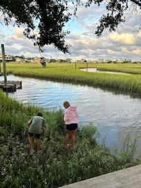 Grandchildren enjoying the marsh