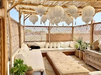 Shaded spot on the roof terrace