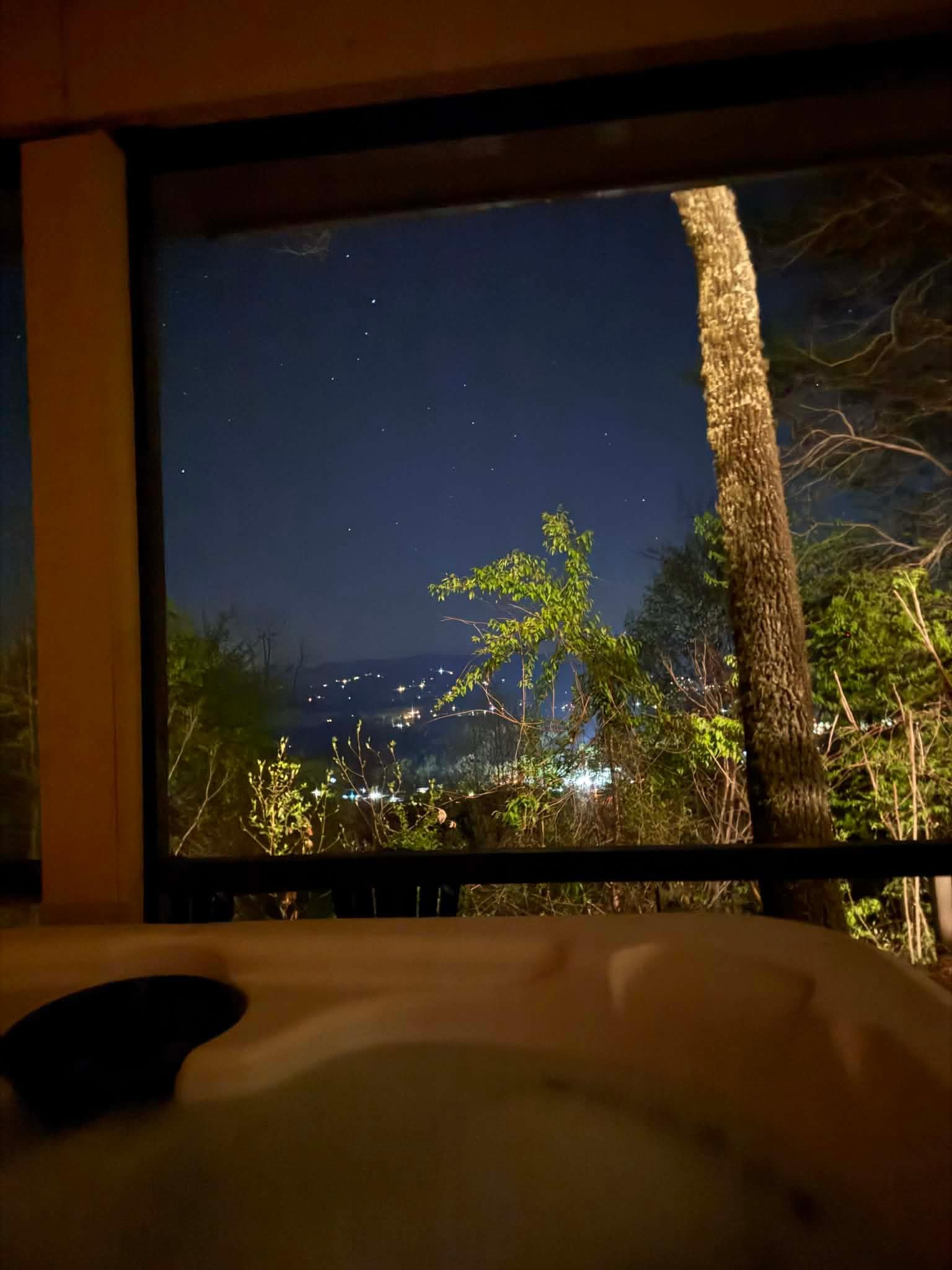 View from the Hottub at night