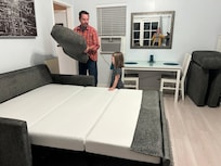 A sofa turning into a bed was magic for a five year old!