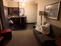 This is the kitchen/living space