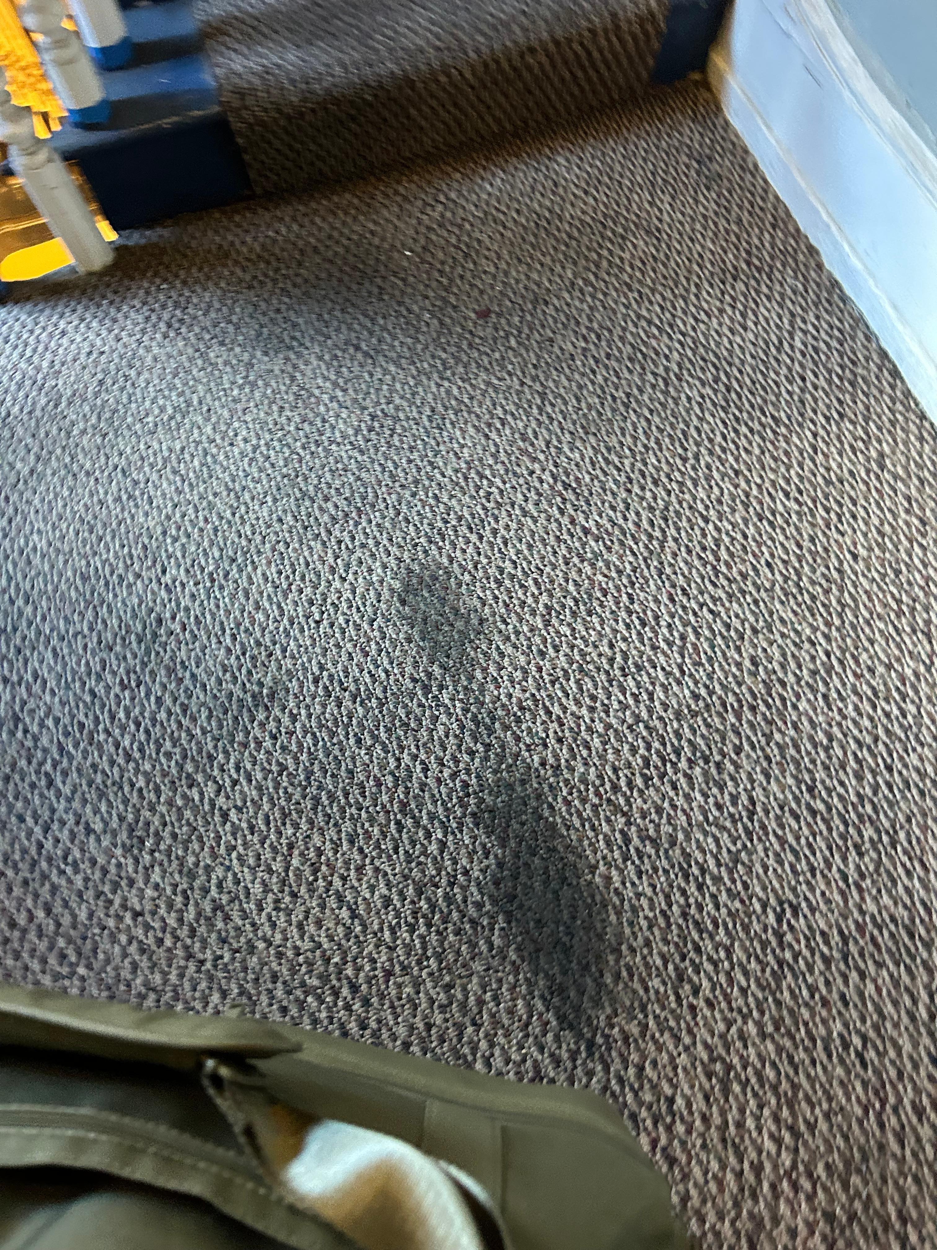Carpeting going up to apartment