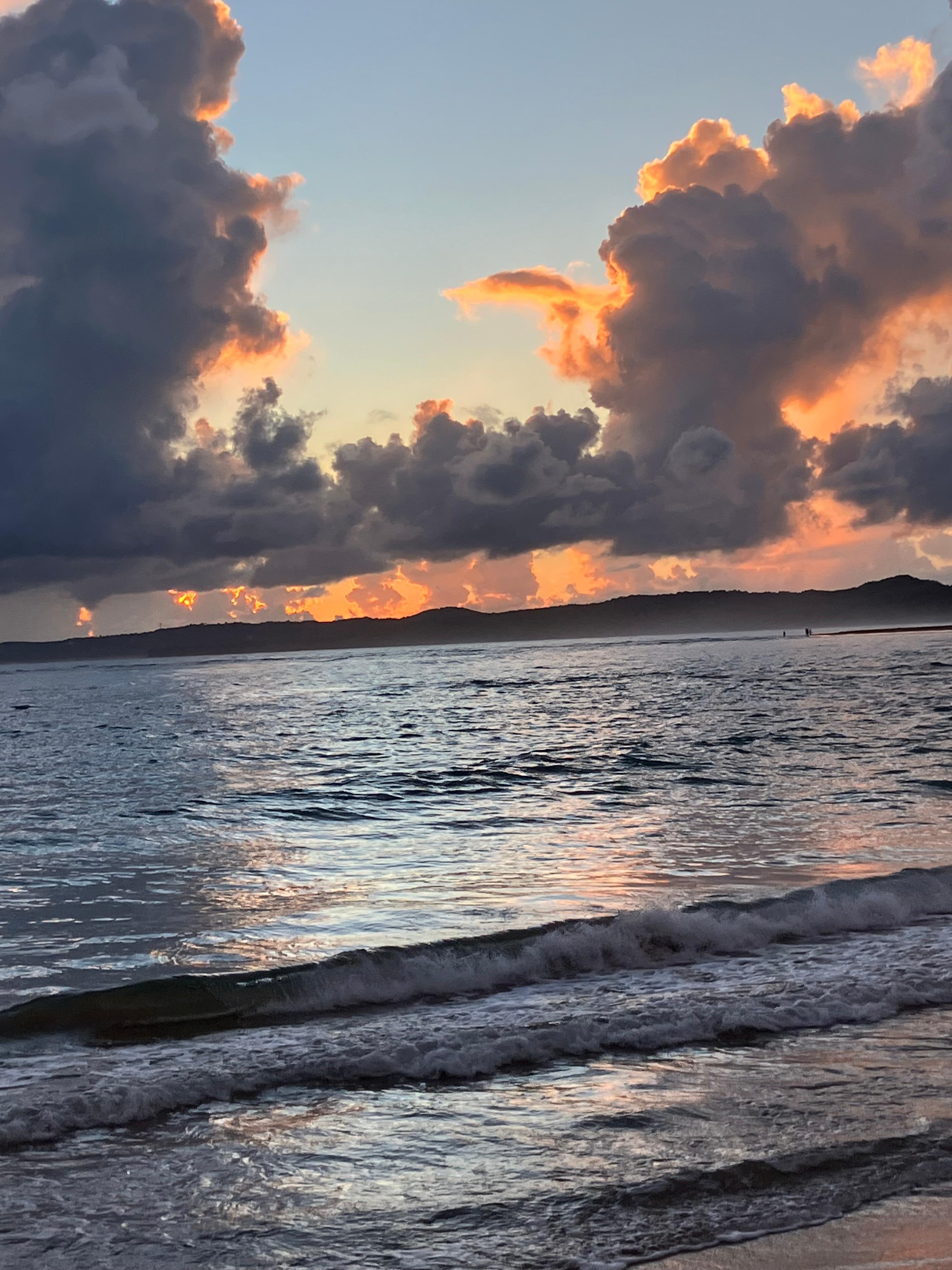 Sunrise on the beach right in front of the property.