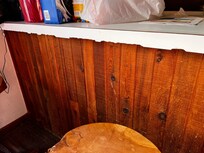 Chipped Formica, very old