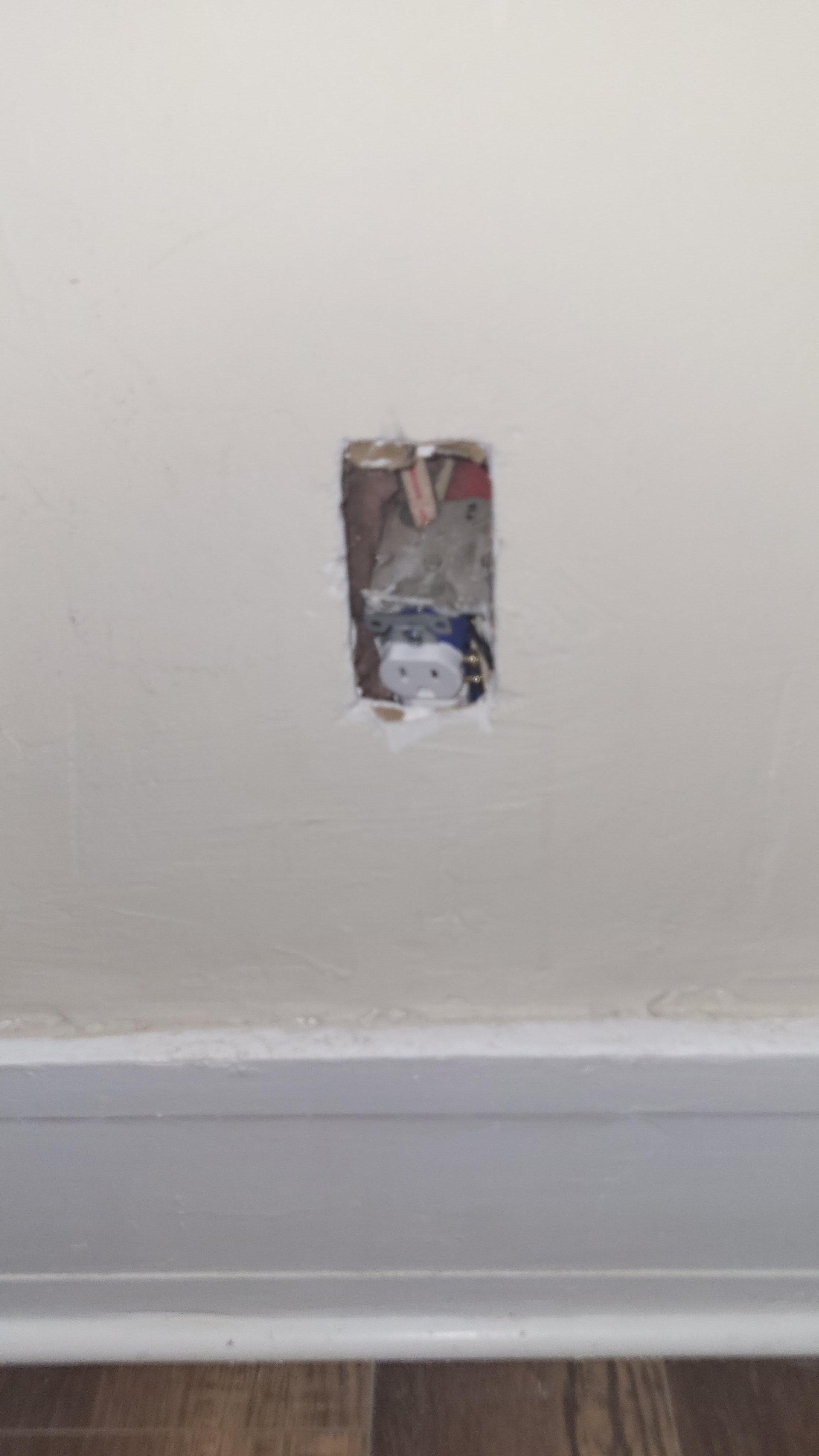 Incorrectly installed electrical outlet