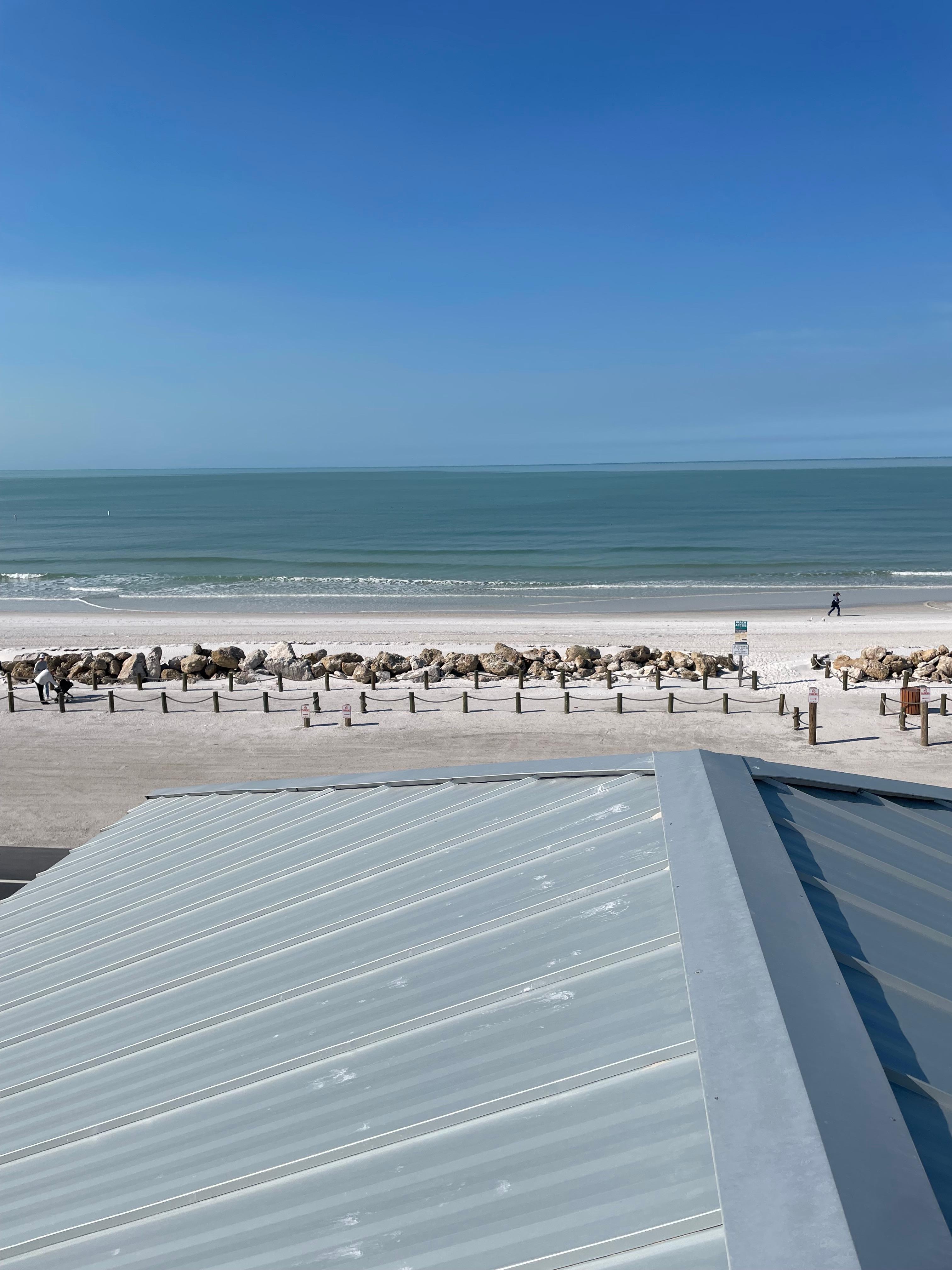 View of beach from roof