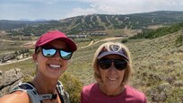 My daughter and I on a hike near the home.