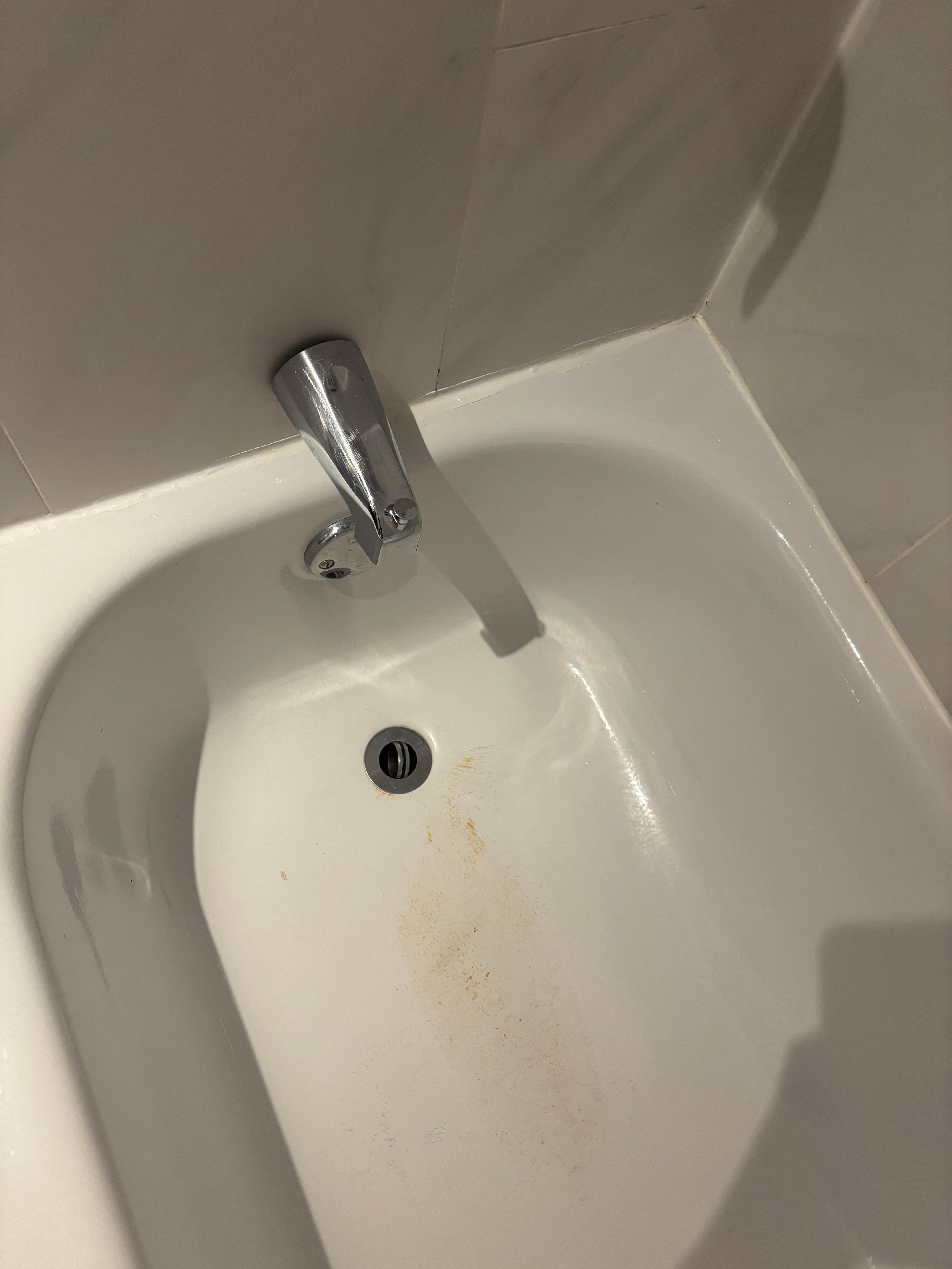 Dirty bath and the faucets is loose also falling off the wall.