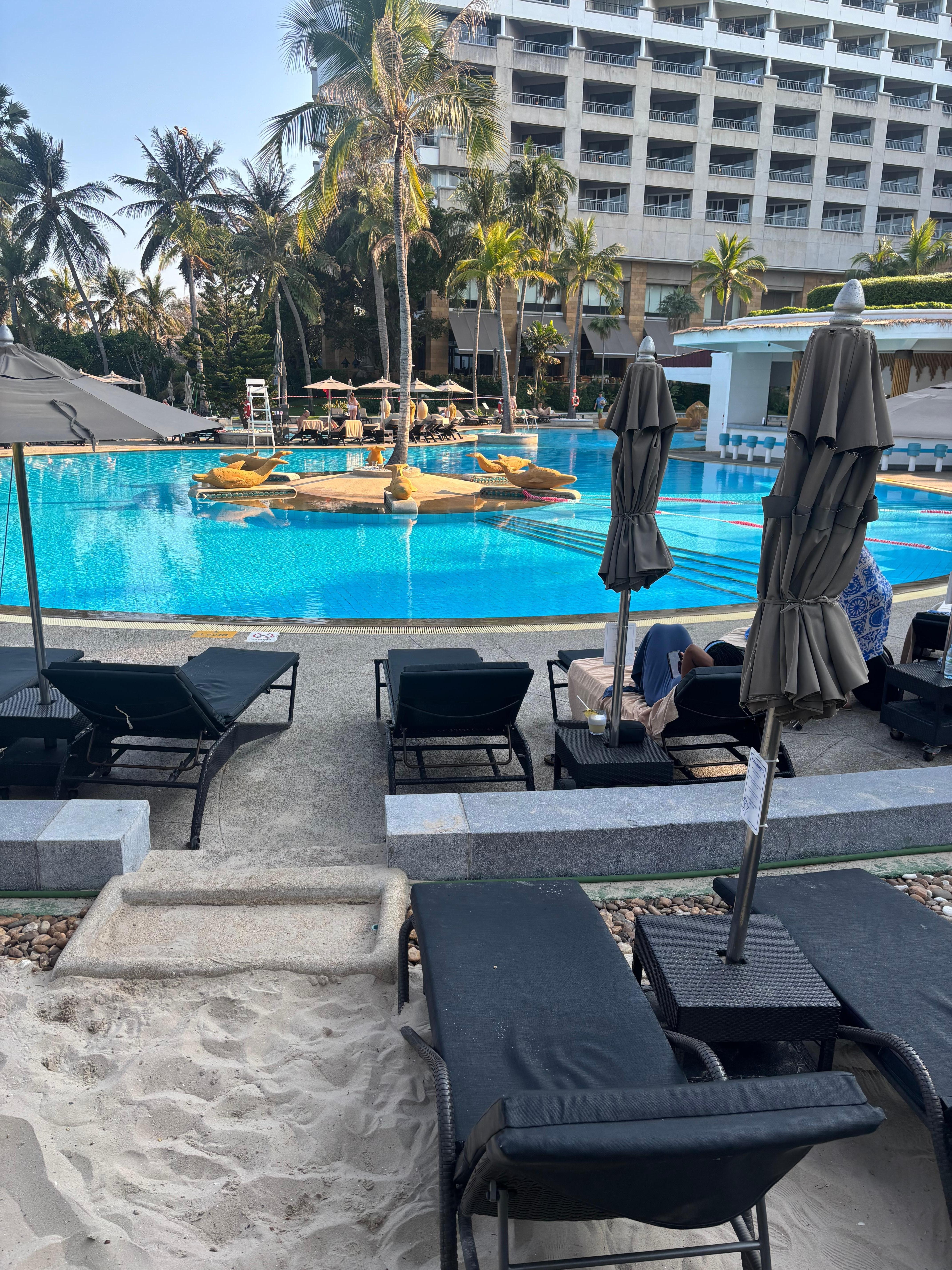 The pool is always peaceful 