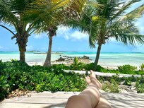 View from the chairs in front of Boujee Beach Villa.