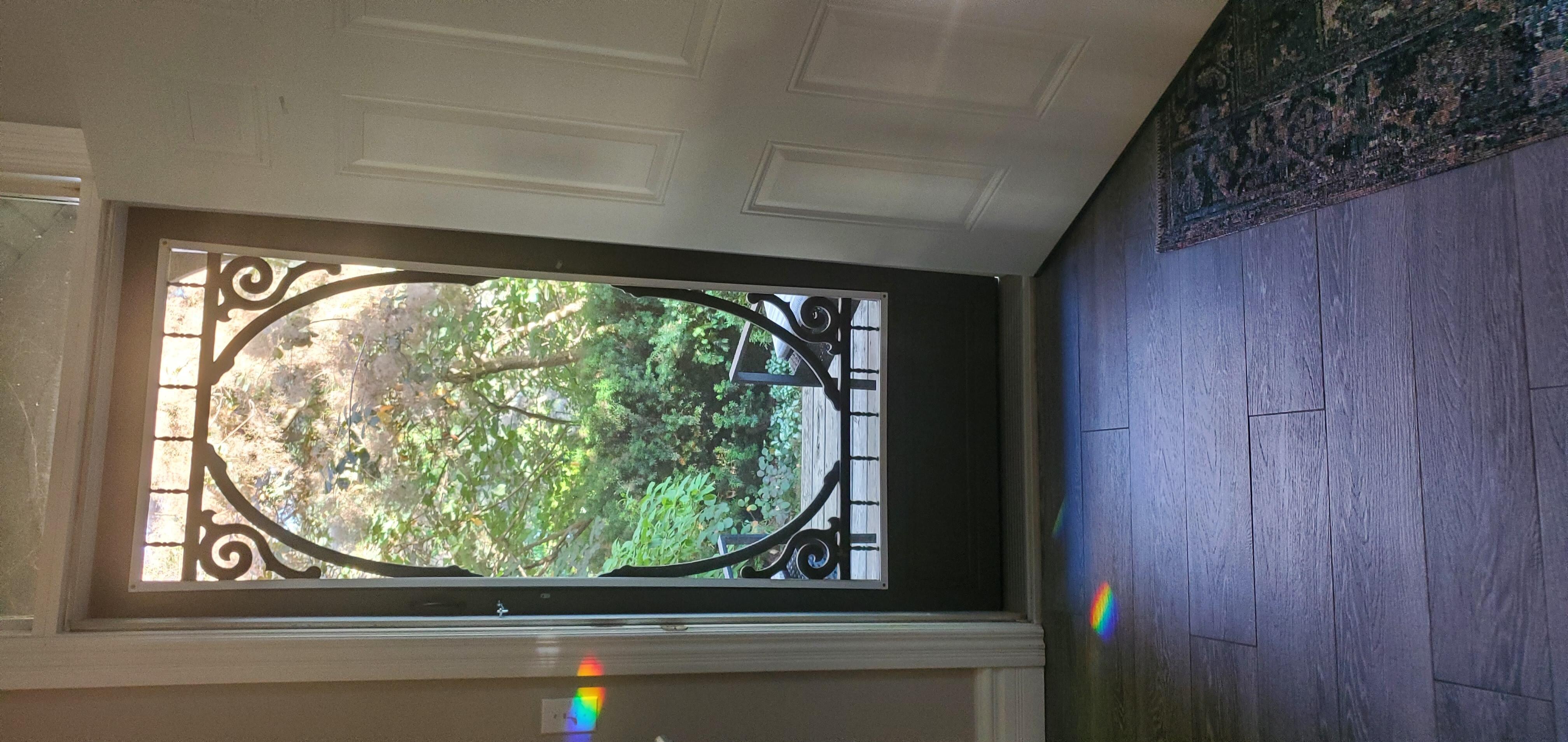 Loved having this door so you could still enjoy the outside view and fresh air while being inside at night.