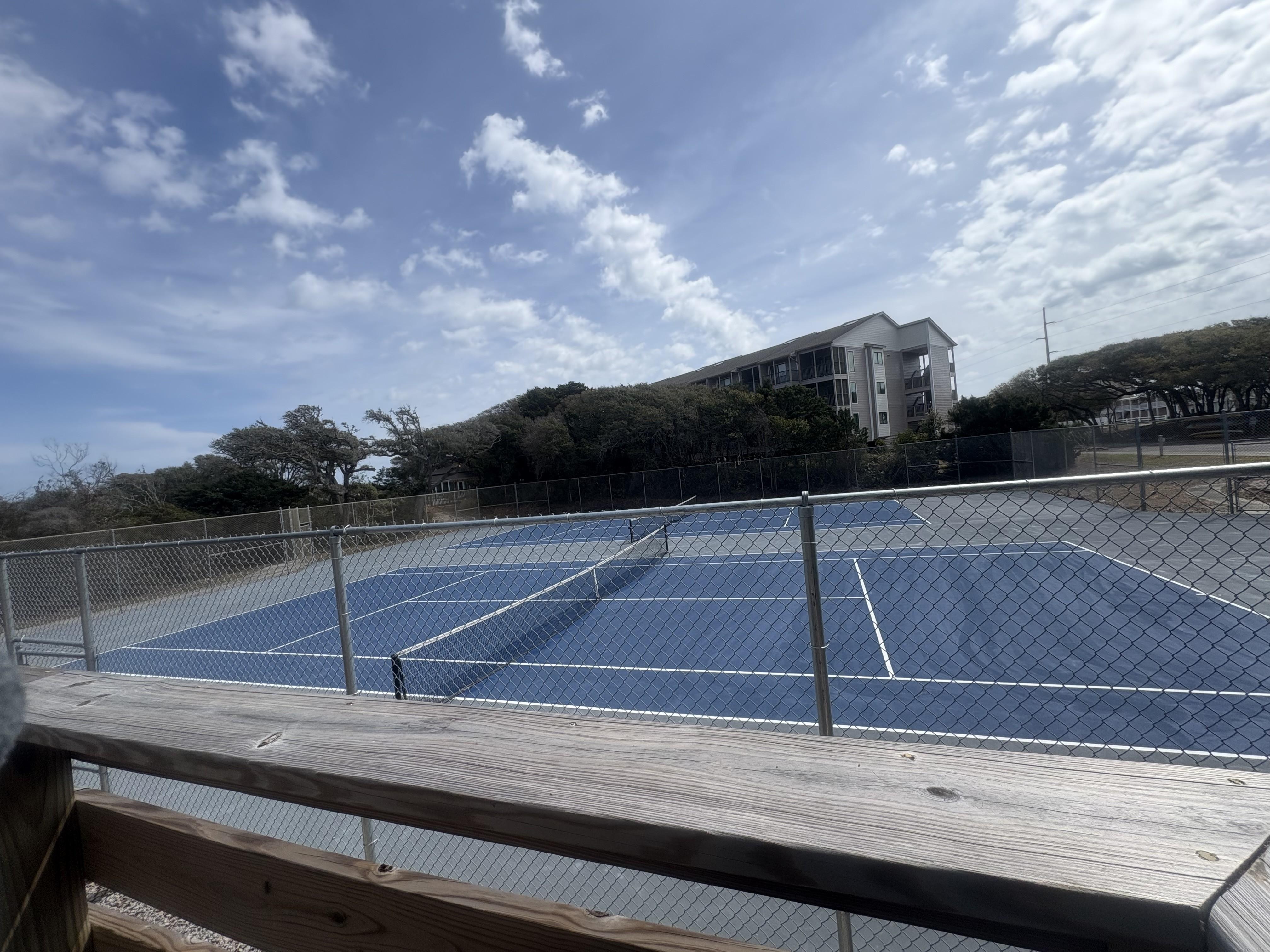 Tennis courts on property