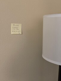 This was on the wall when we entered. Clearly nobody replaced the light bulb...