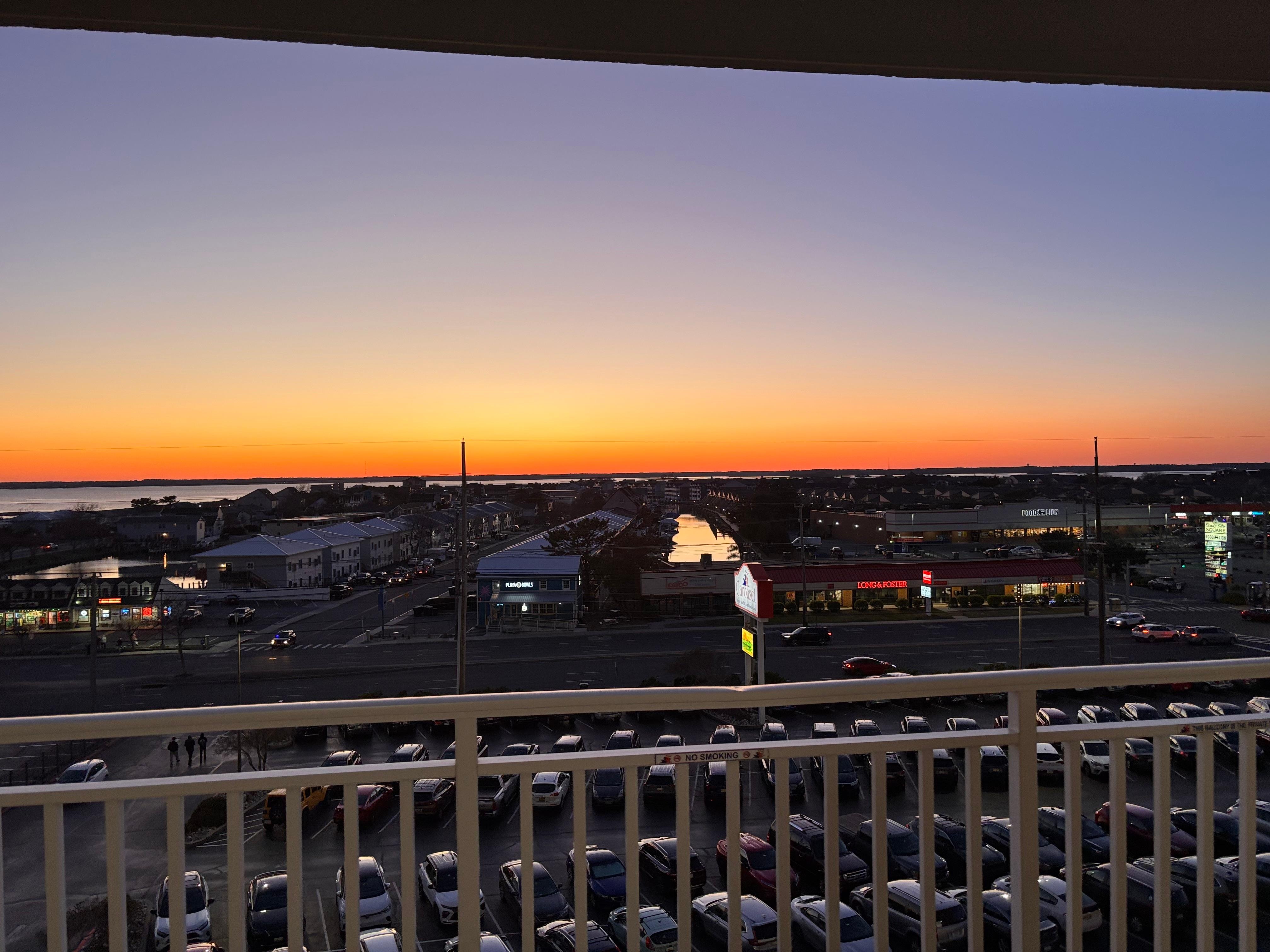 Bayside sunset from front. 