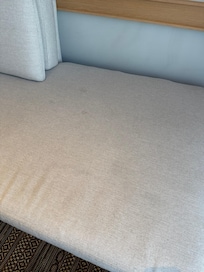 Sofa not cleaned.