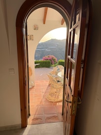 Door to one of the outdoor terraces