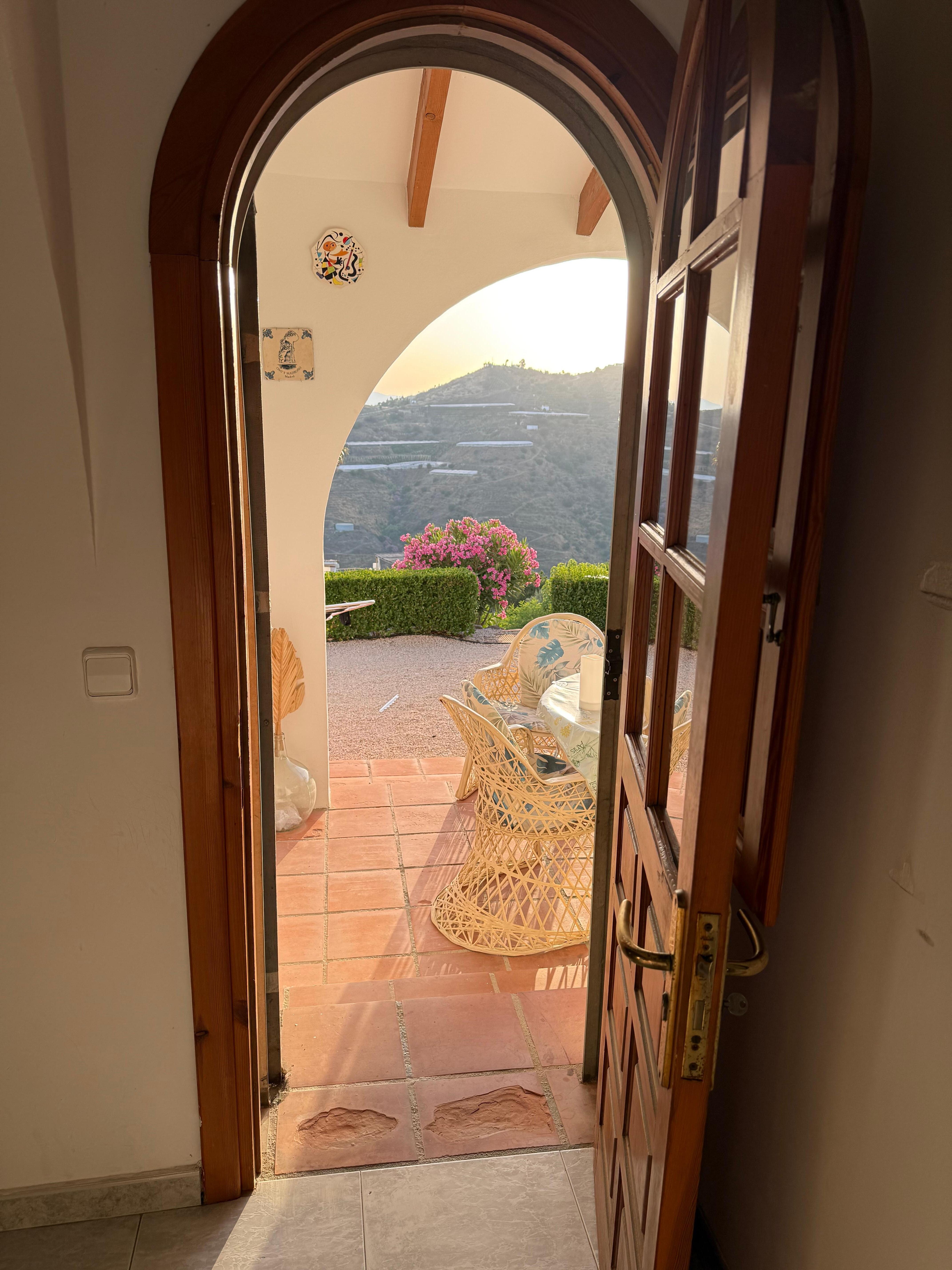 Door to one of the outdoor terraces