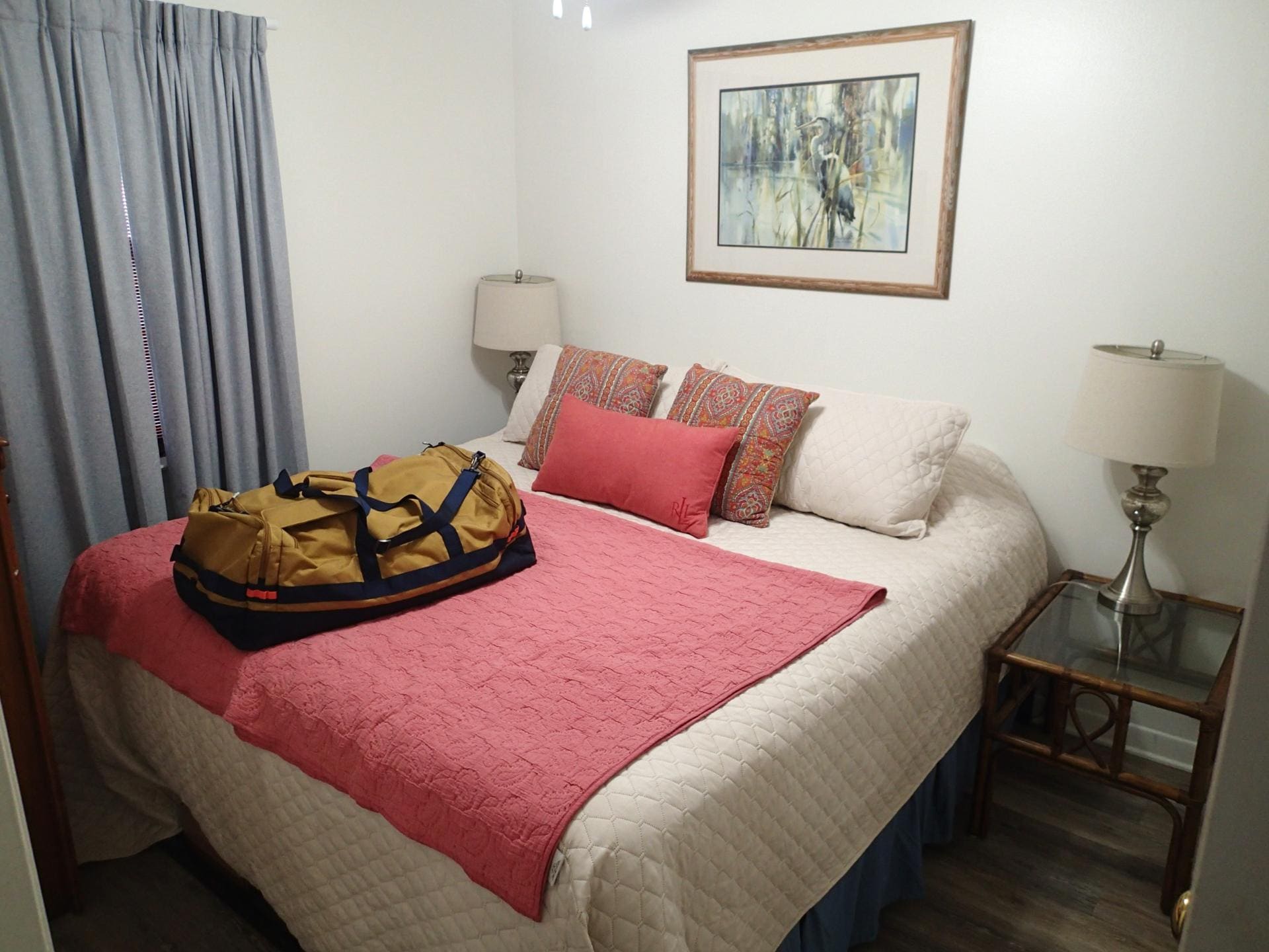This king-size bed was VERY comfortable and had a nice bathroom with a small shower stall.