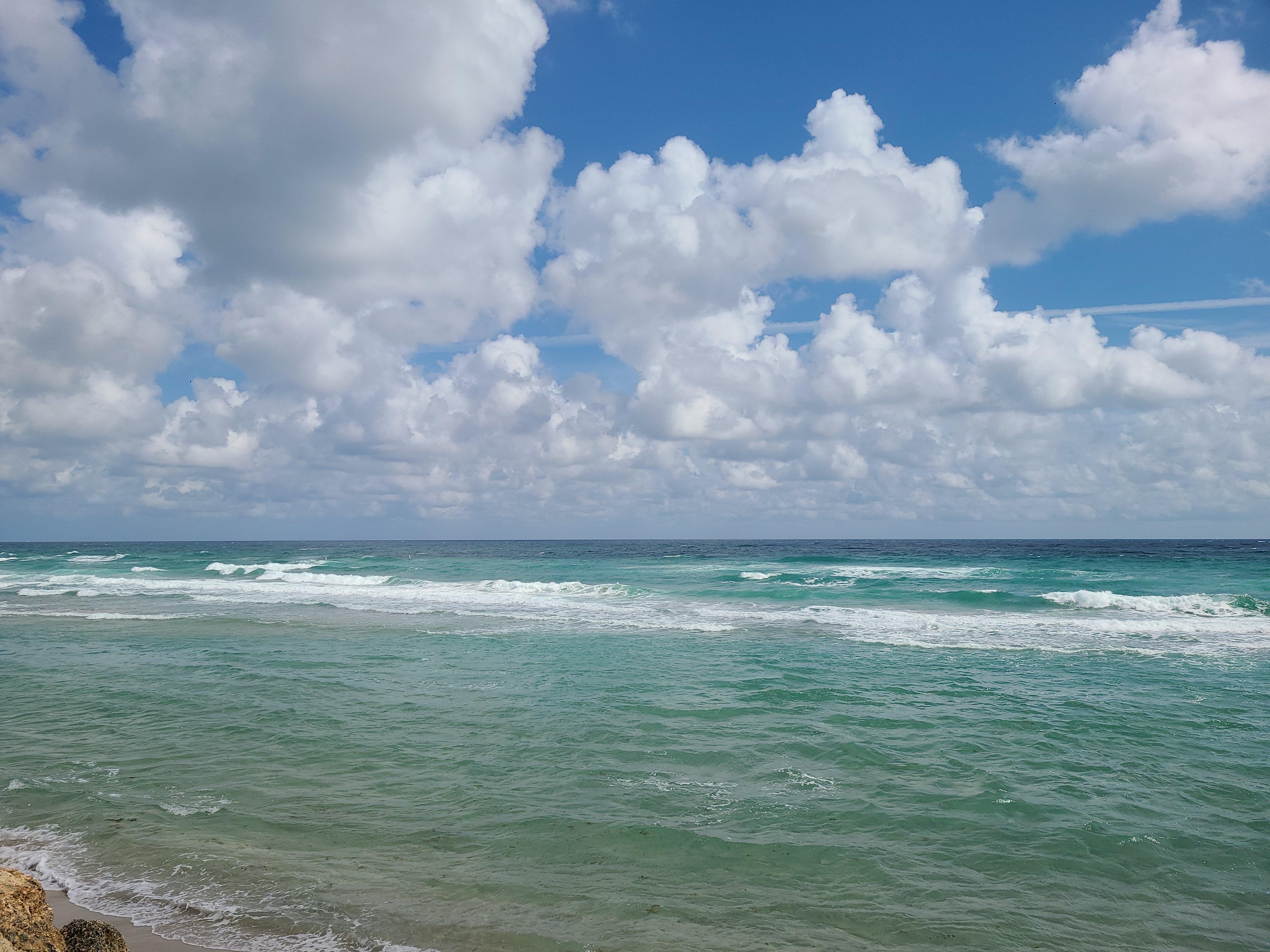 View of the ocean from the "upper" beach.