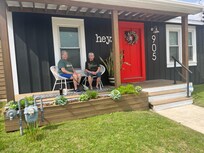My mom and my aunt, day one of this cute cottage