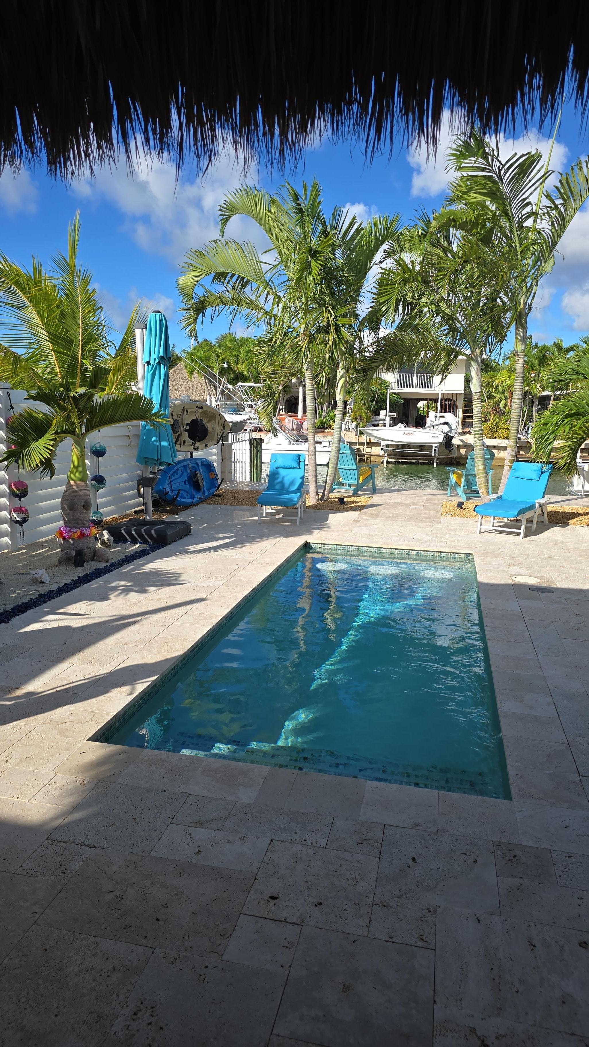 Morning view of the pool area