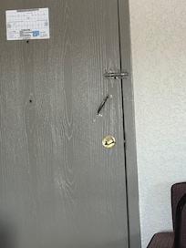 The door in the “king suite” at $375/night