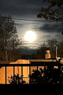 Full moon view from courtyard.