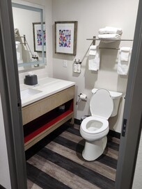 Smaller bath but really clean and nice