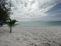 The white sandy beach