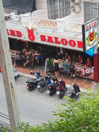 The bar across the street is very loud