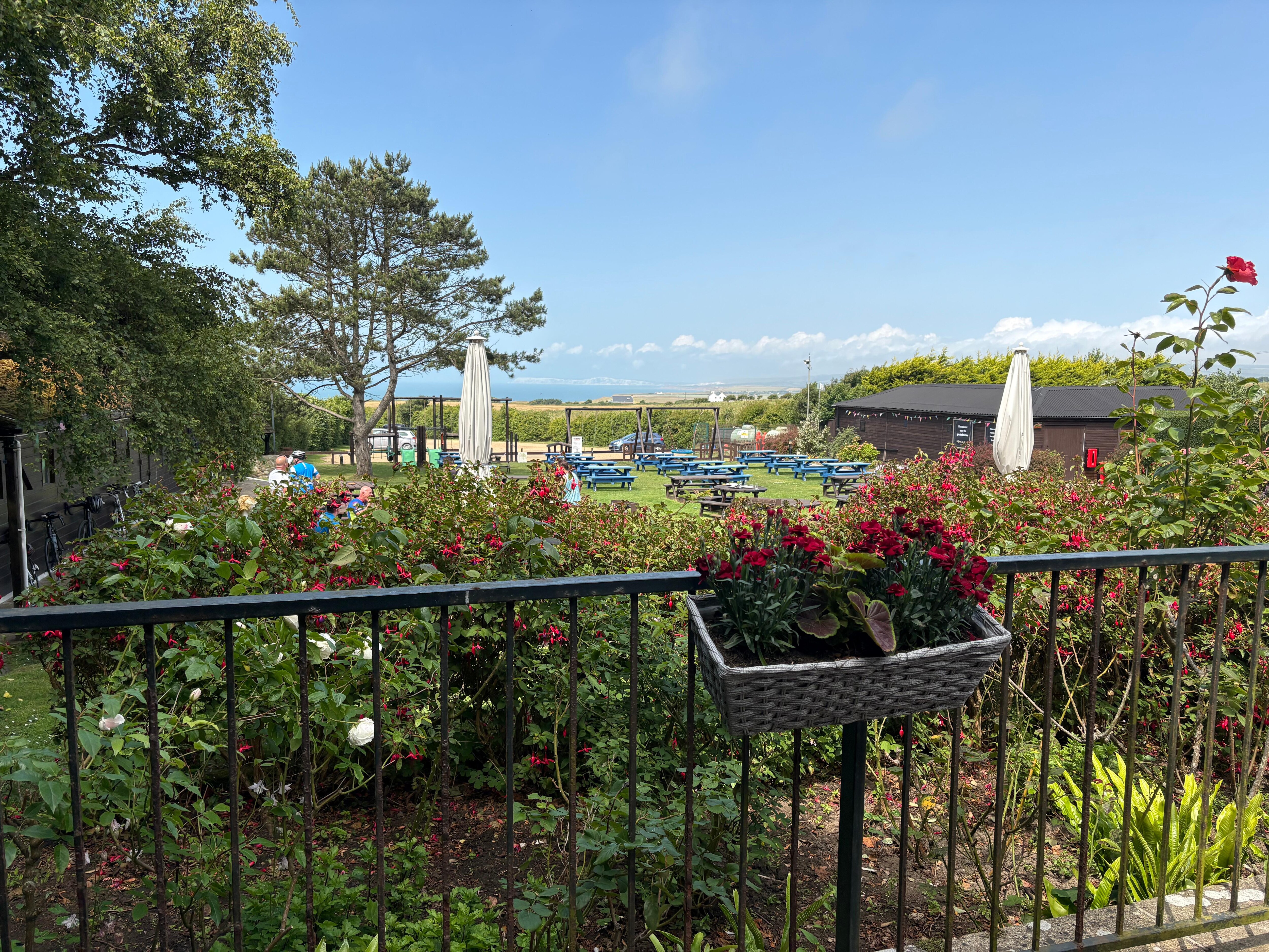 View from the dining room with the sea in the distance