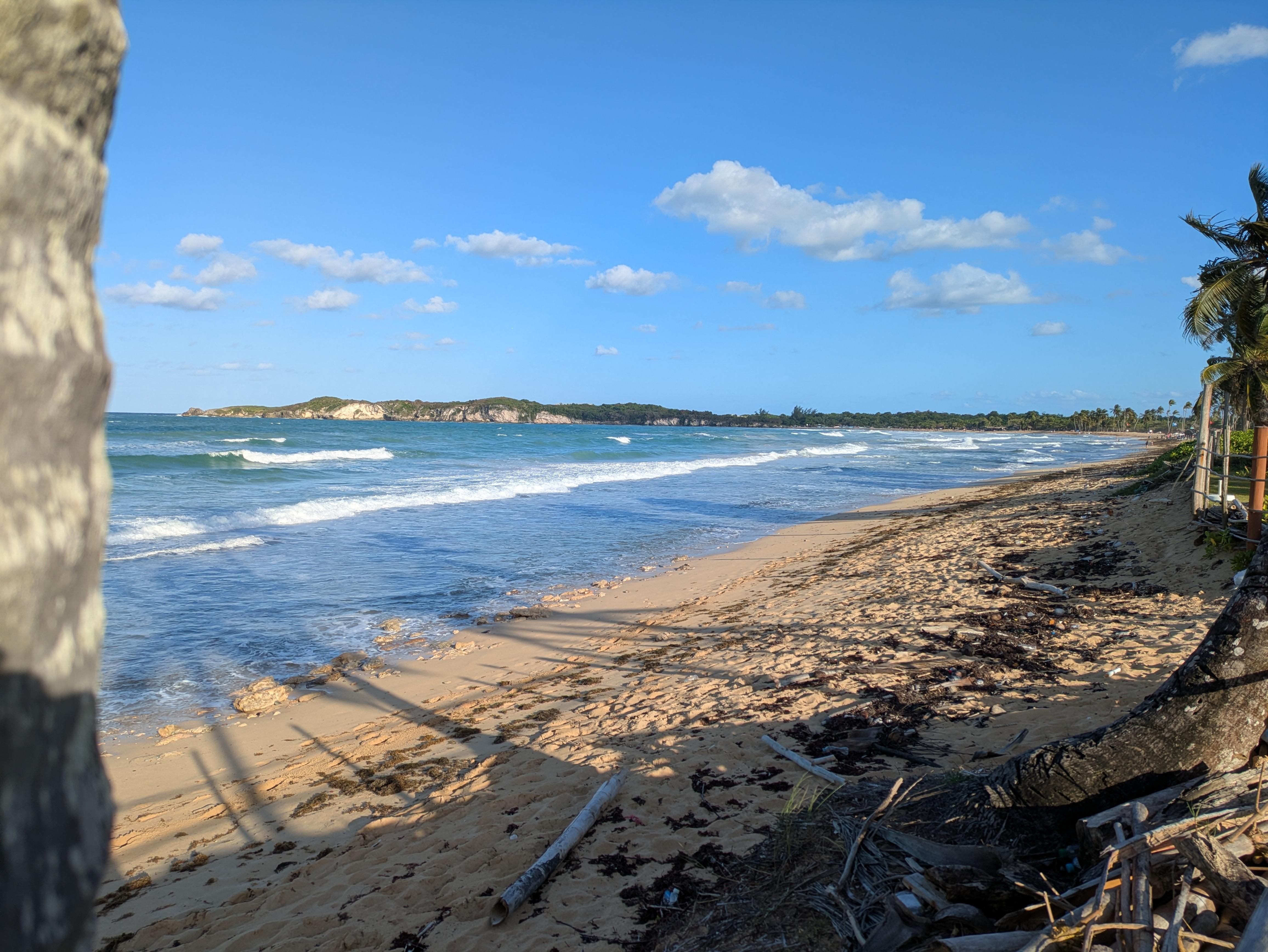 Beach area in front of hotel