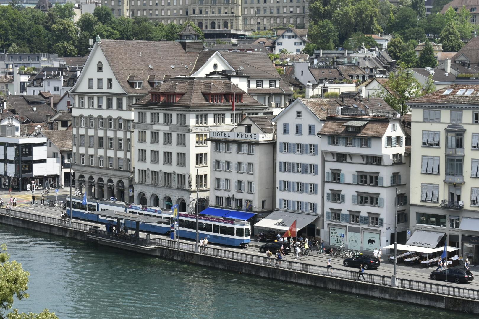 Hotel from across the river .
