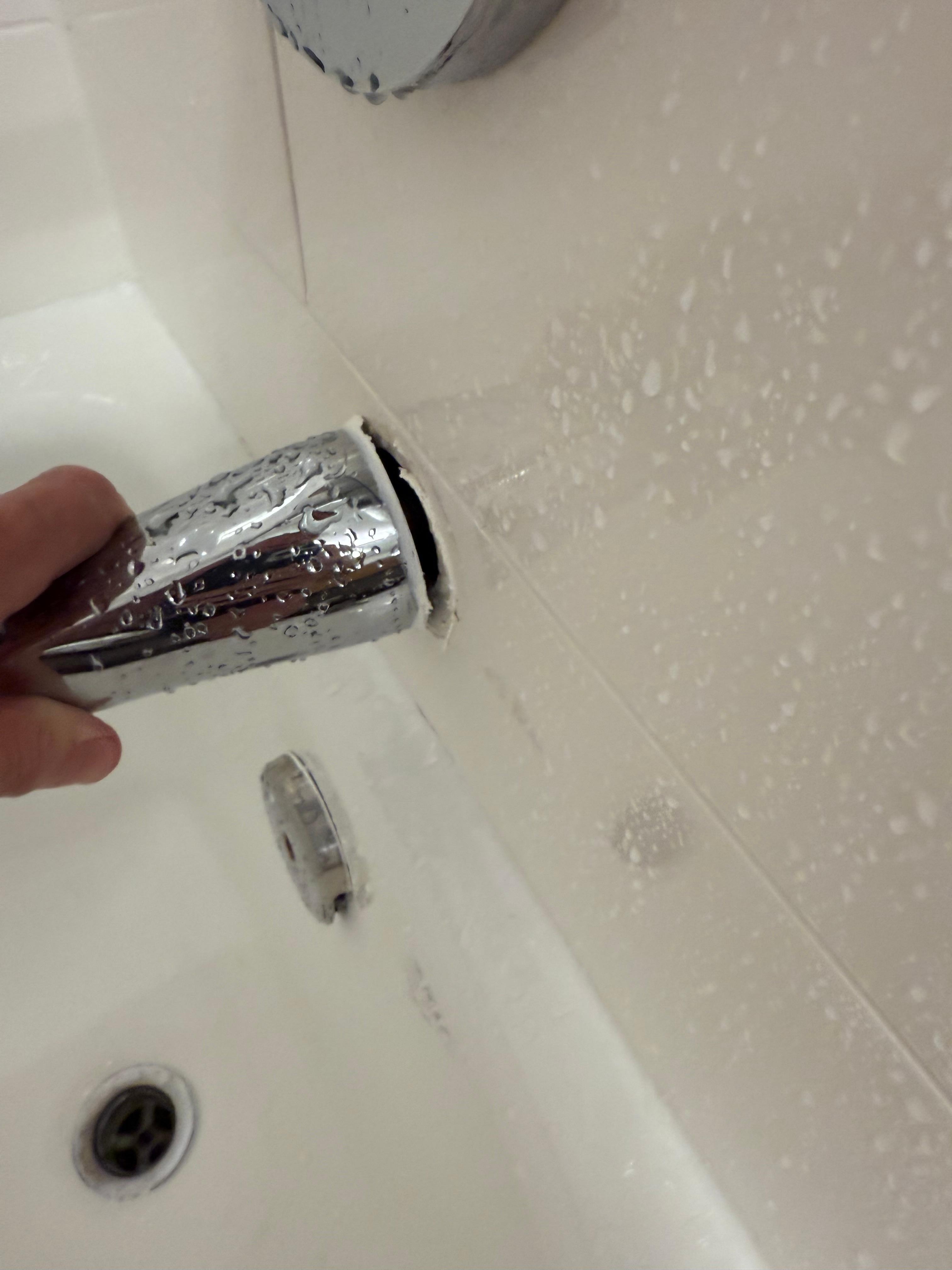 Bath faucet pulled away from wall