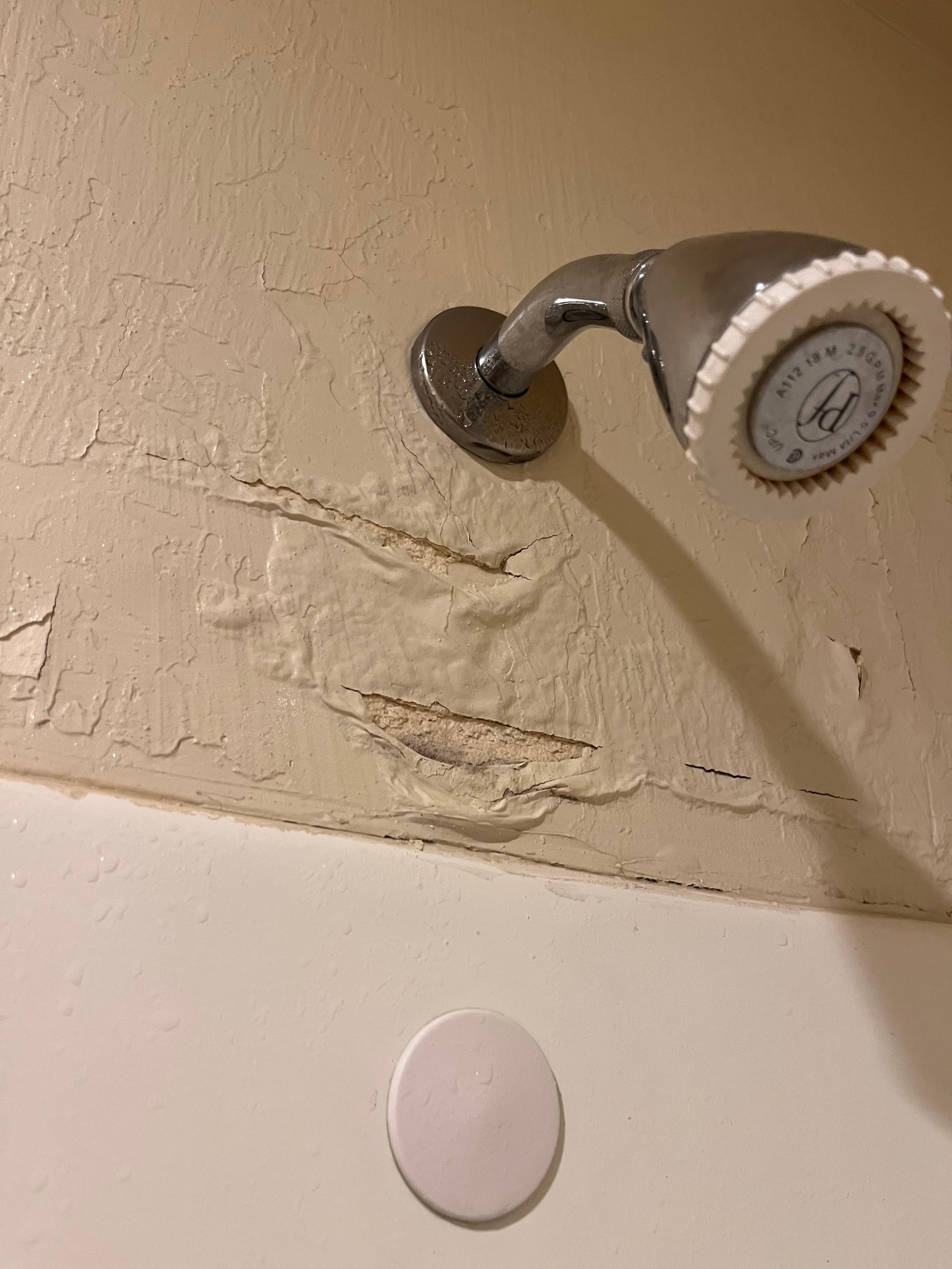 This is the deflated water bubble from the downstairs bathroom, just after I finished my shower. Thought it would burst as I took my shower.