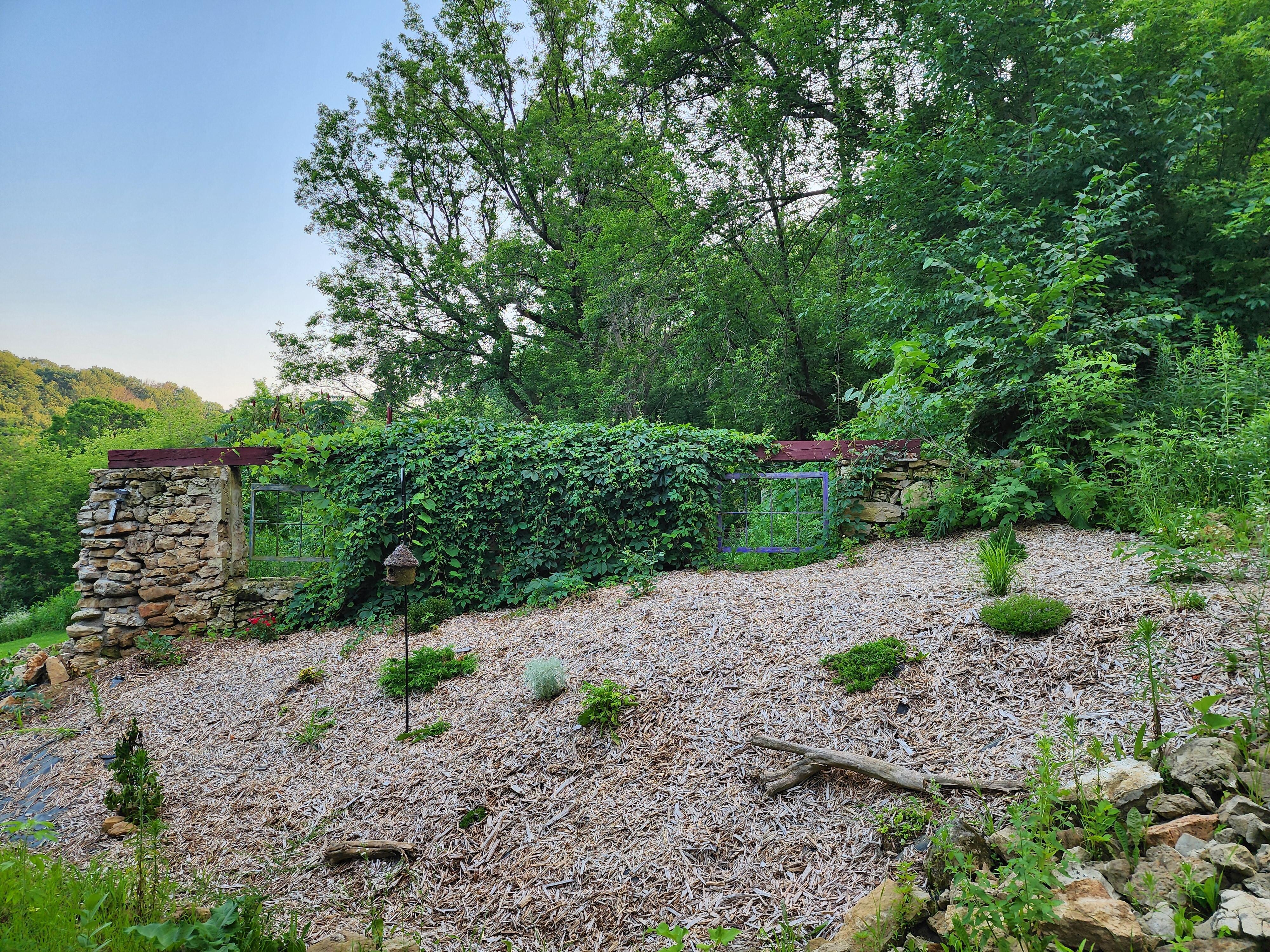 The beautiful wall to the patio. 