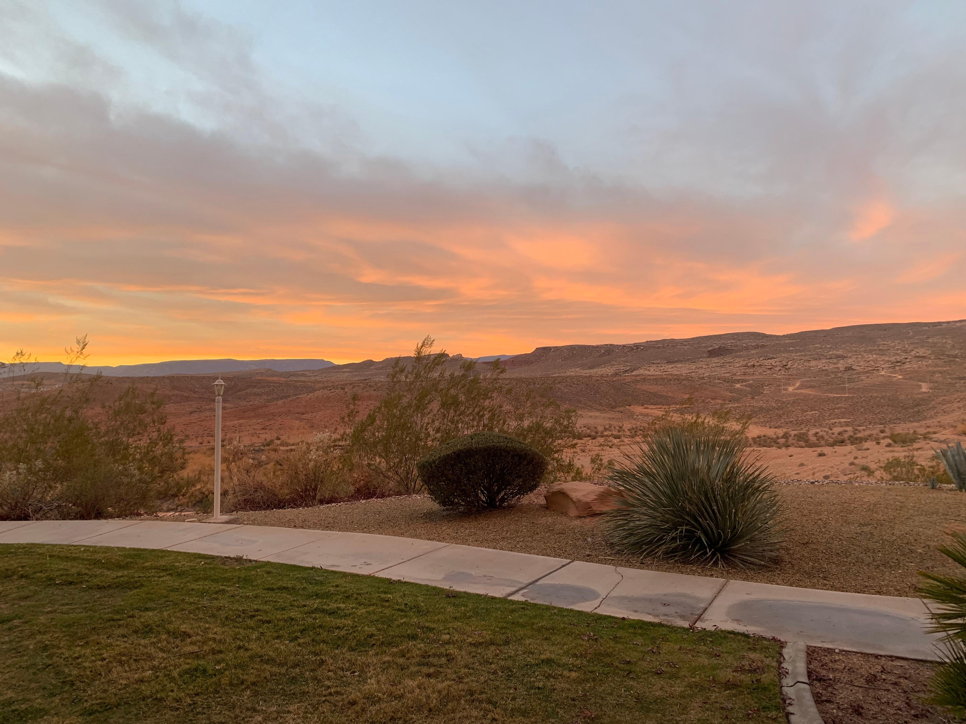 Sunrise from the back porch. 