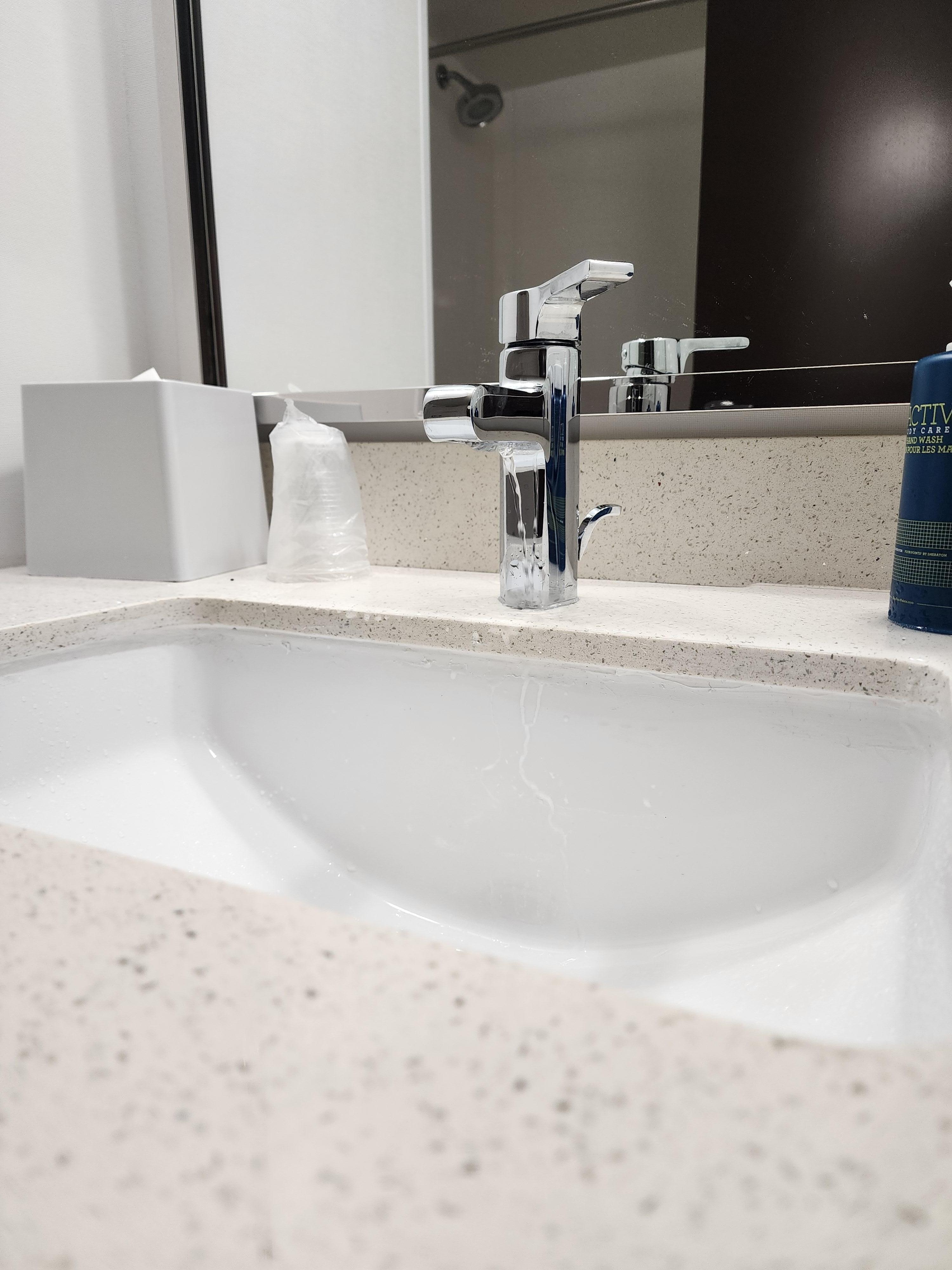Water faucet left running, who knows how long.