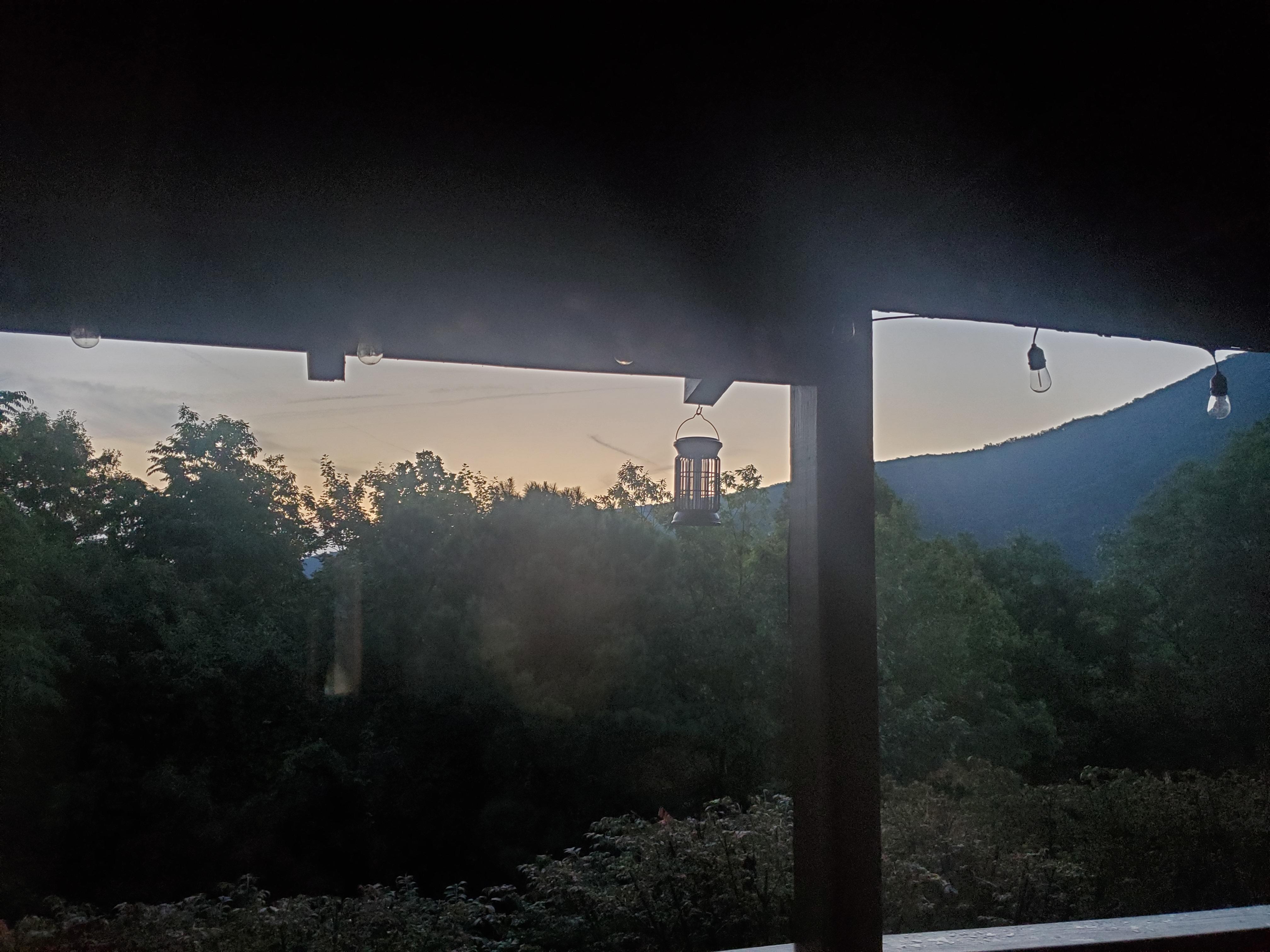 A view from the back balcony at 7:05 am.