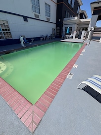 the pool is so cloudy you couldn’t swim.
