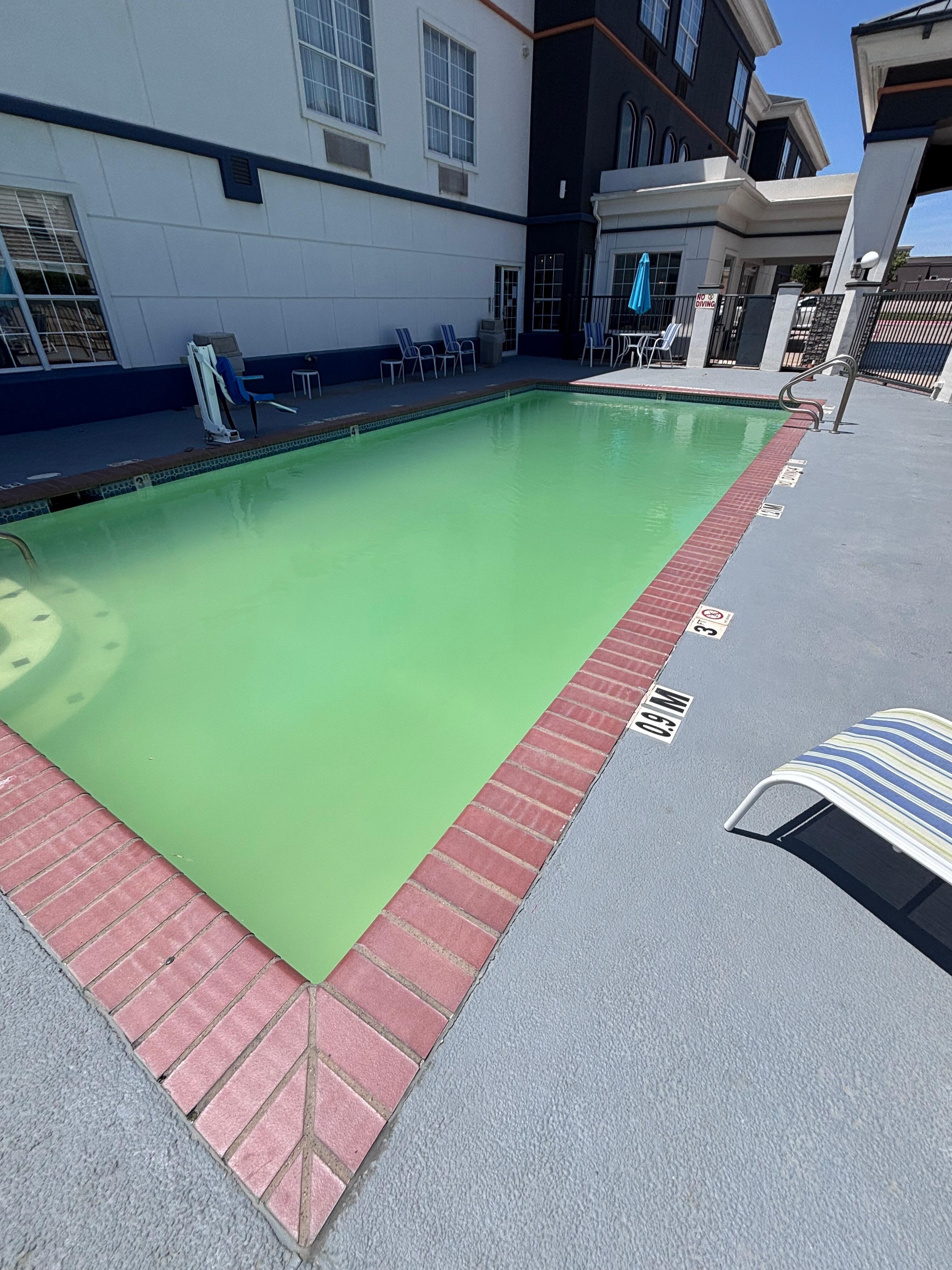 the pool is so cloudy you couldn’t swim.