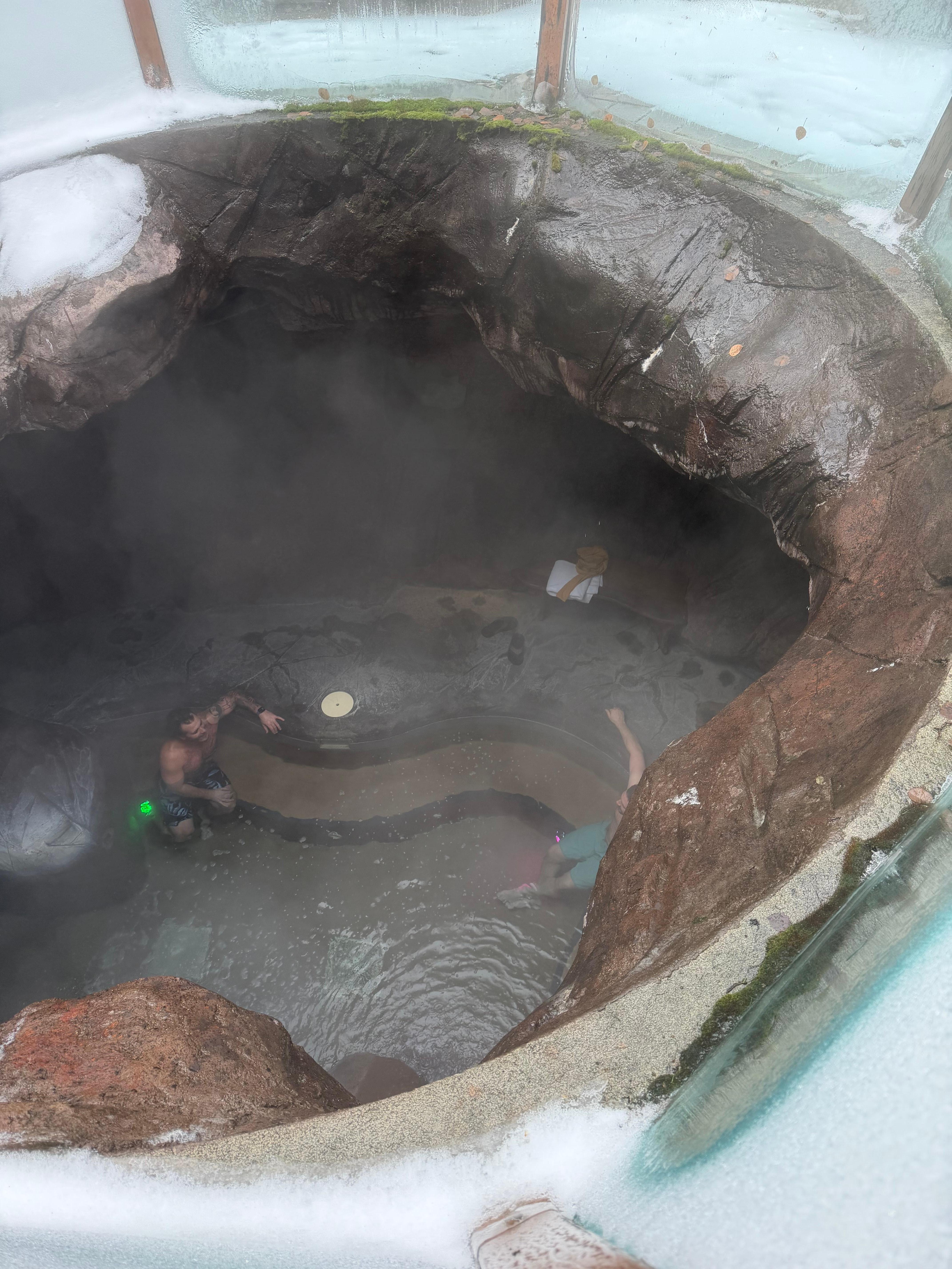Looking down into grotto from outside