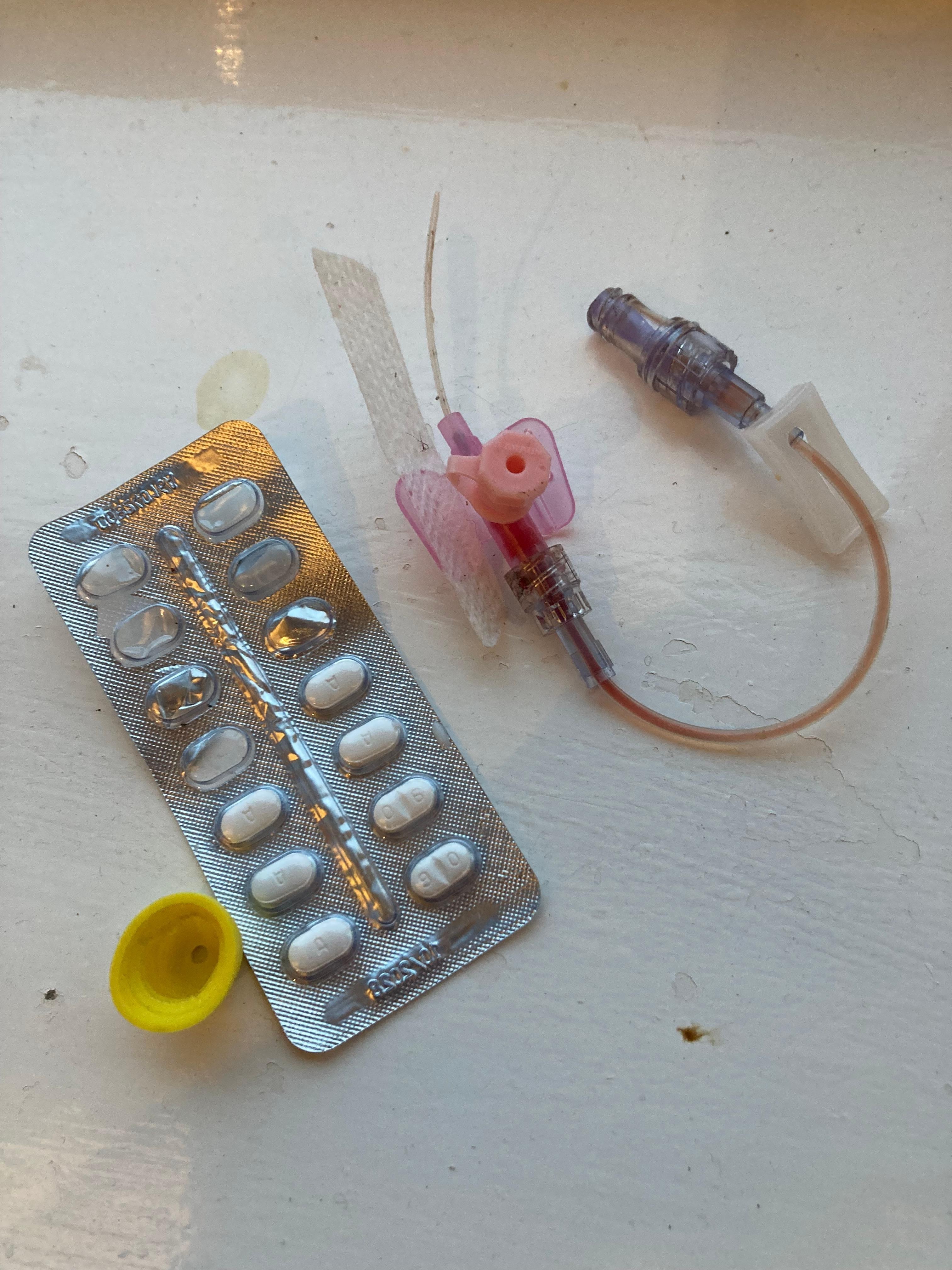 Items retrieved from under bed 
Which dog was attempting to eat !!