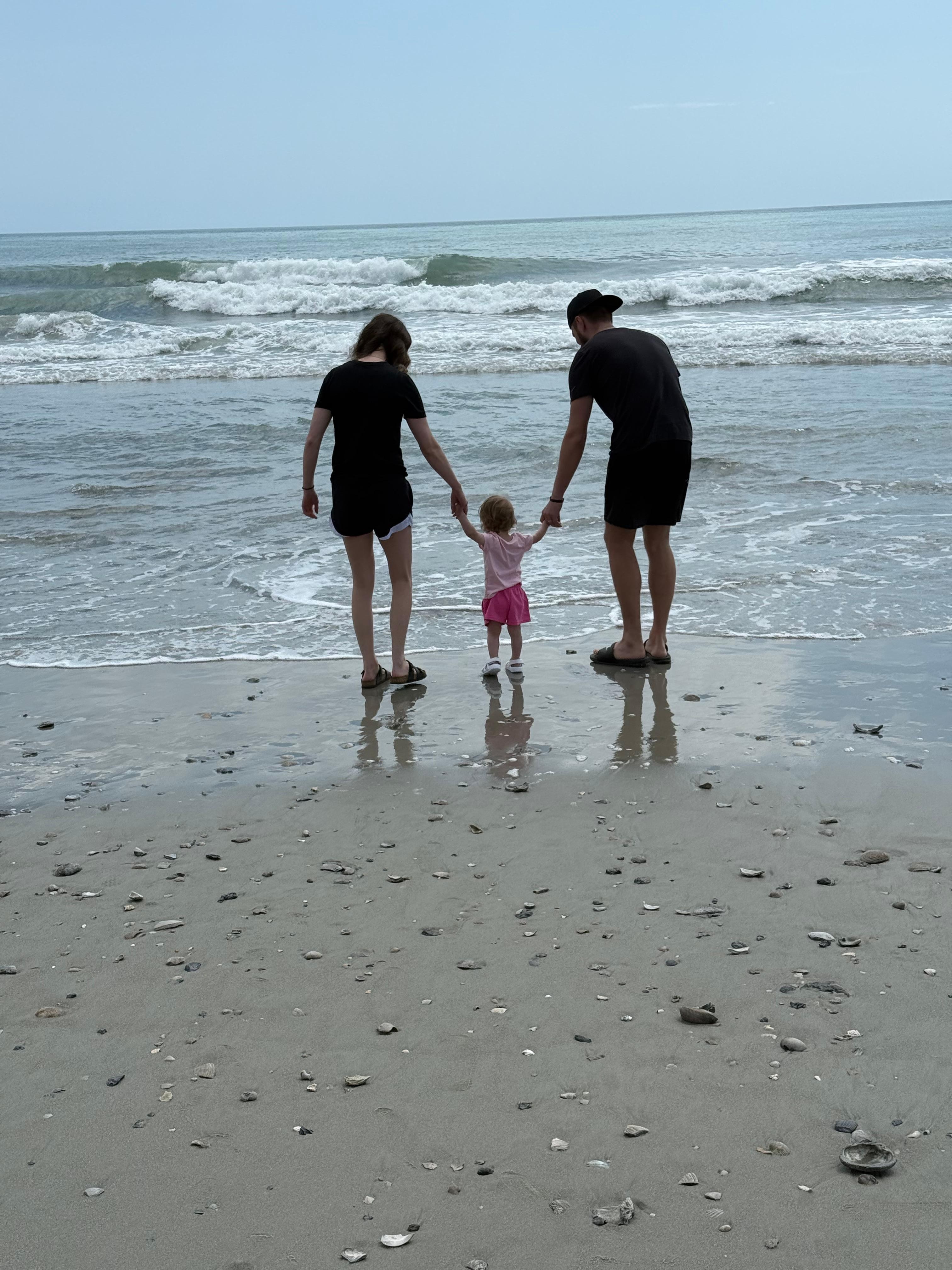 Baby first time at the ocean