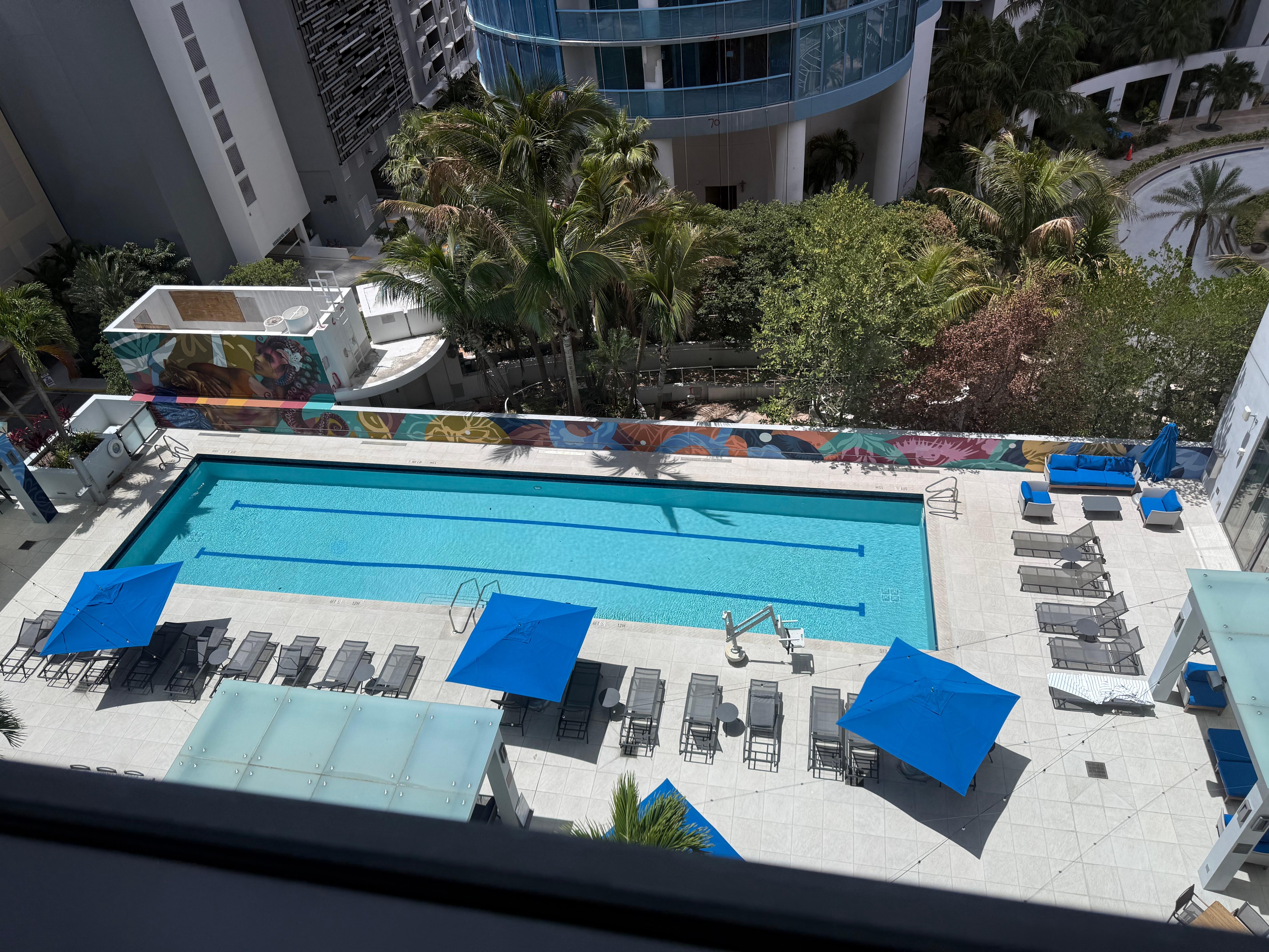 View of the pool from my room