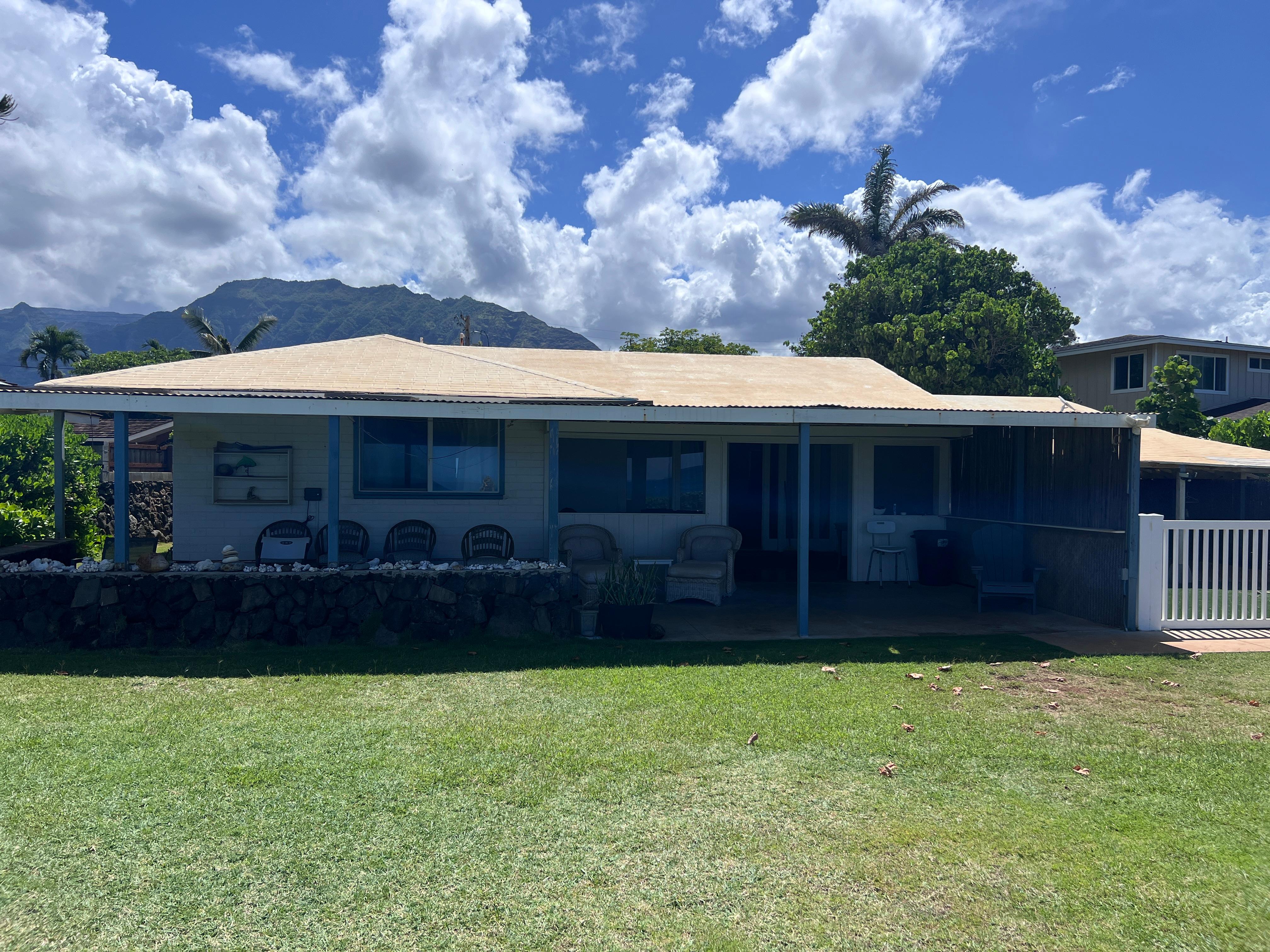 View of the back of the house. Beach to your back. Wish I could add more pictures!