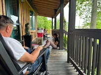 Enjoying the morning on the front porch
